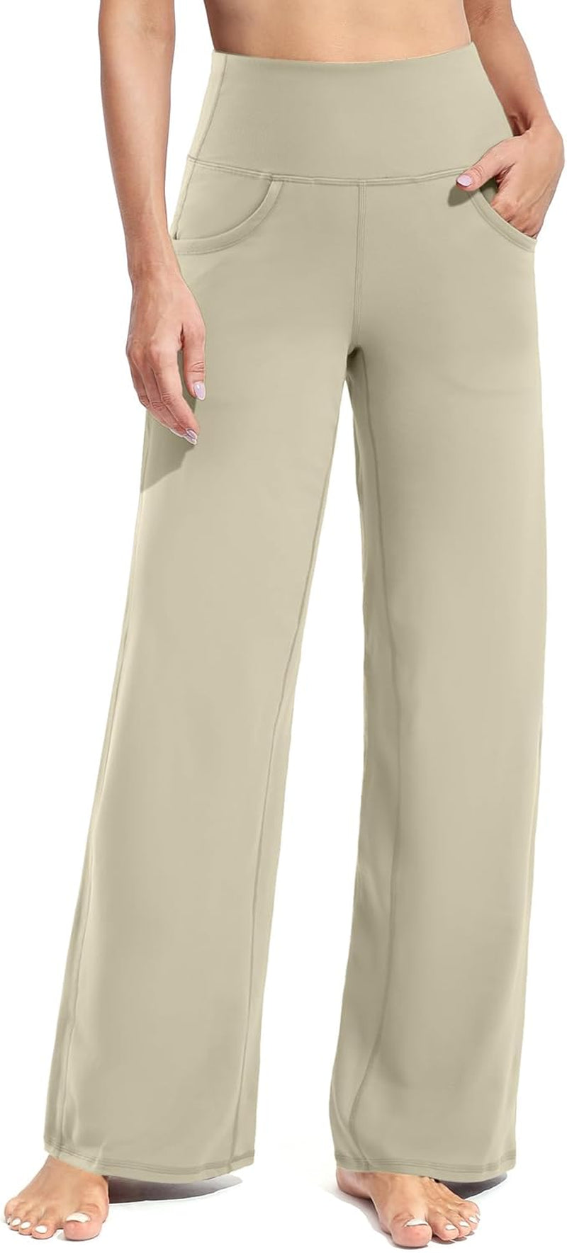 Promover Wide Leg Pants Woman Yoga Pants with Pockets Stretch Loose Casual Lounge Sweatpants Petite/Regular/Tall