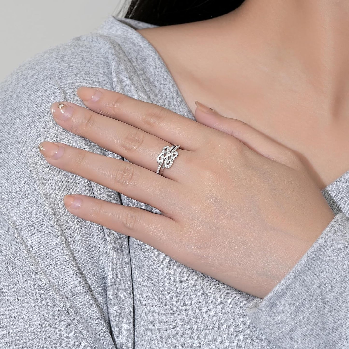 I Love You Forever engraved ring for mother daughter pairs