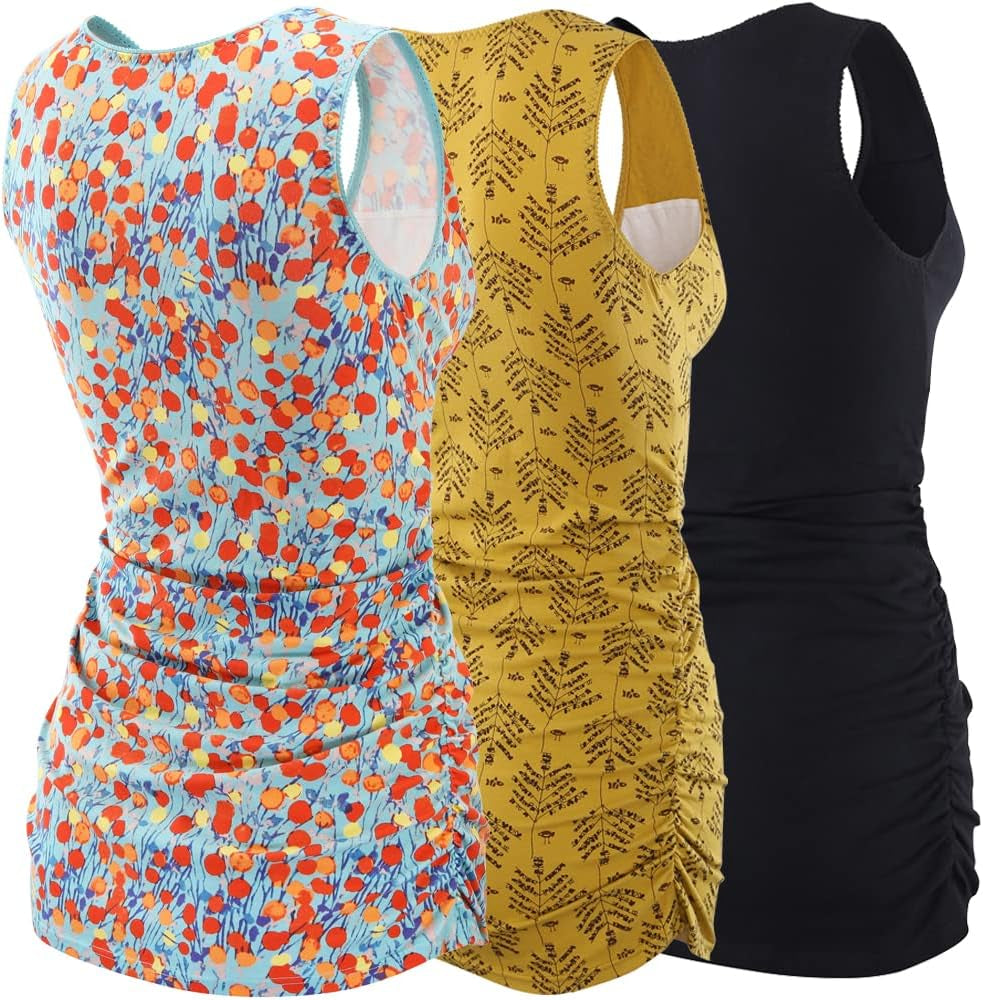 COLOMI Maternity Nursing Tank Top Women Maternity Pajama Tops Nursing Cami Sleep Bra for Breastfeeding