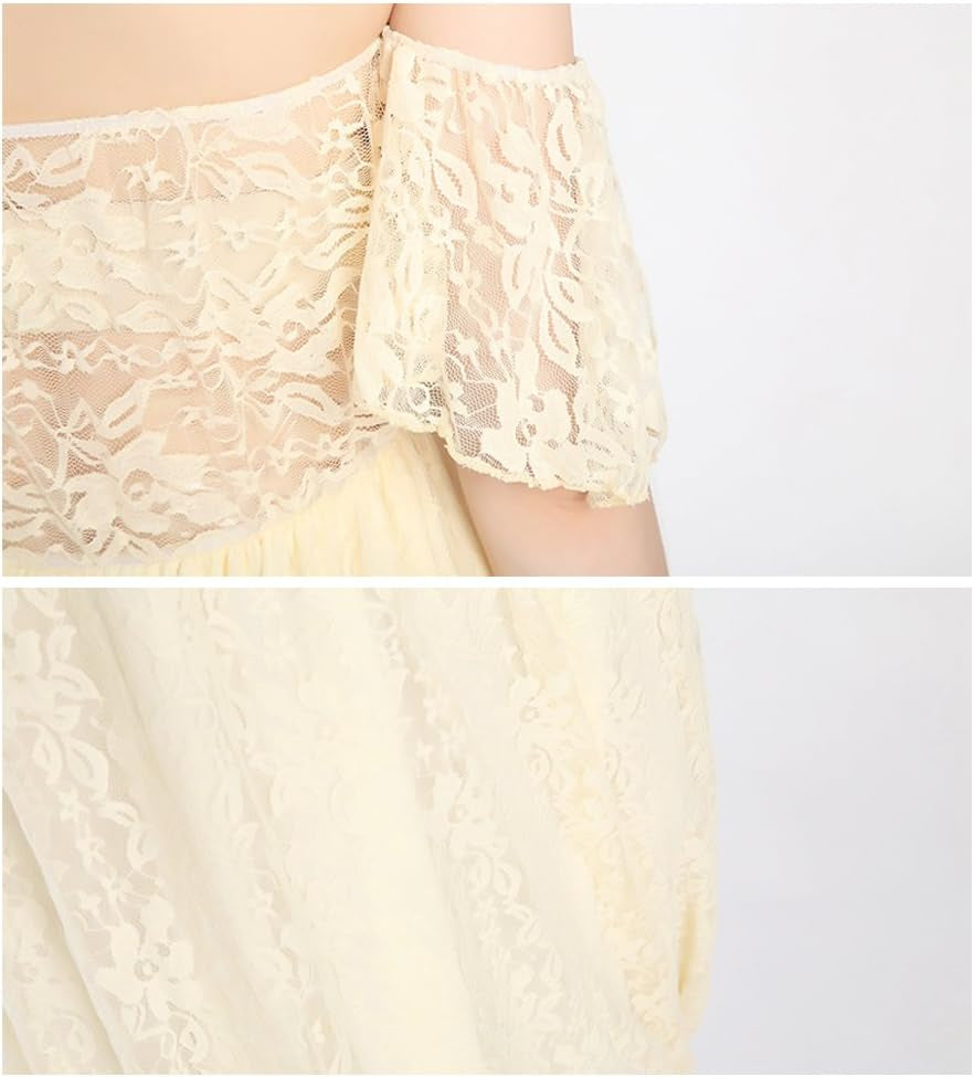 Sicily Women'S Lace Off-Shoulder Long Maternity Dress plus Photography