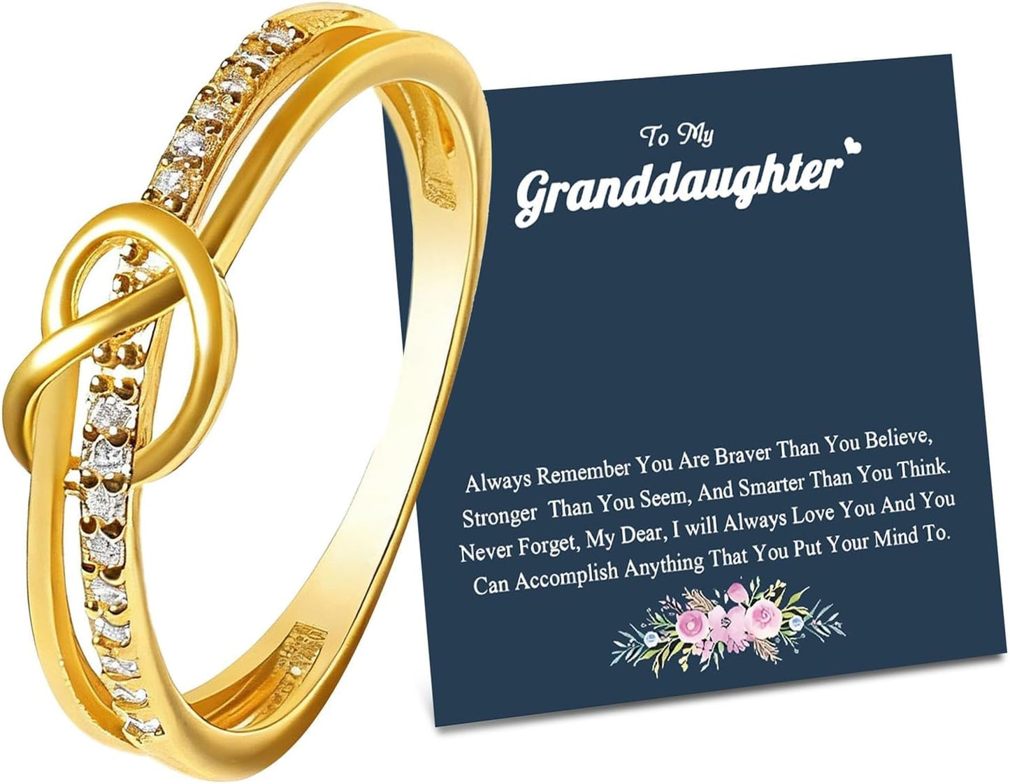 Harry and Henry to My Granddaughter Ring from Grandma Knot Stackable Statement Jewelry Meaningful Gift Christmas Stocking Stuffer Present for Her