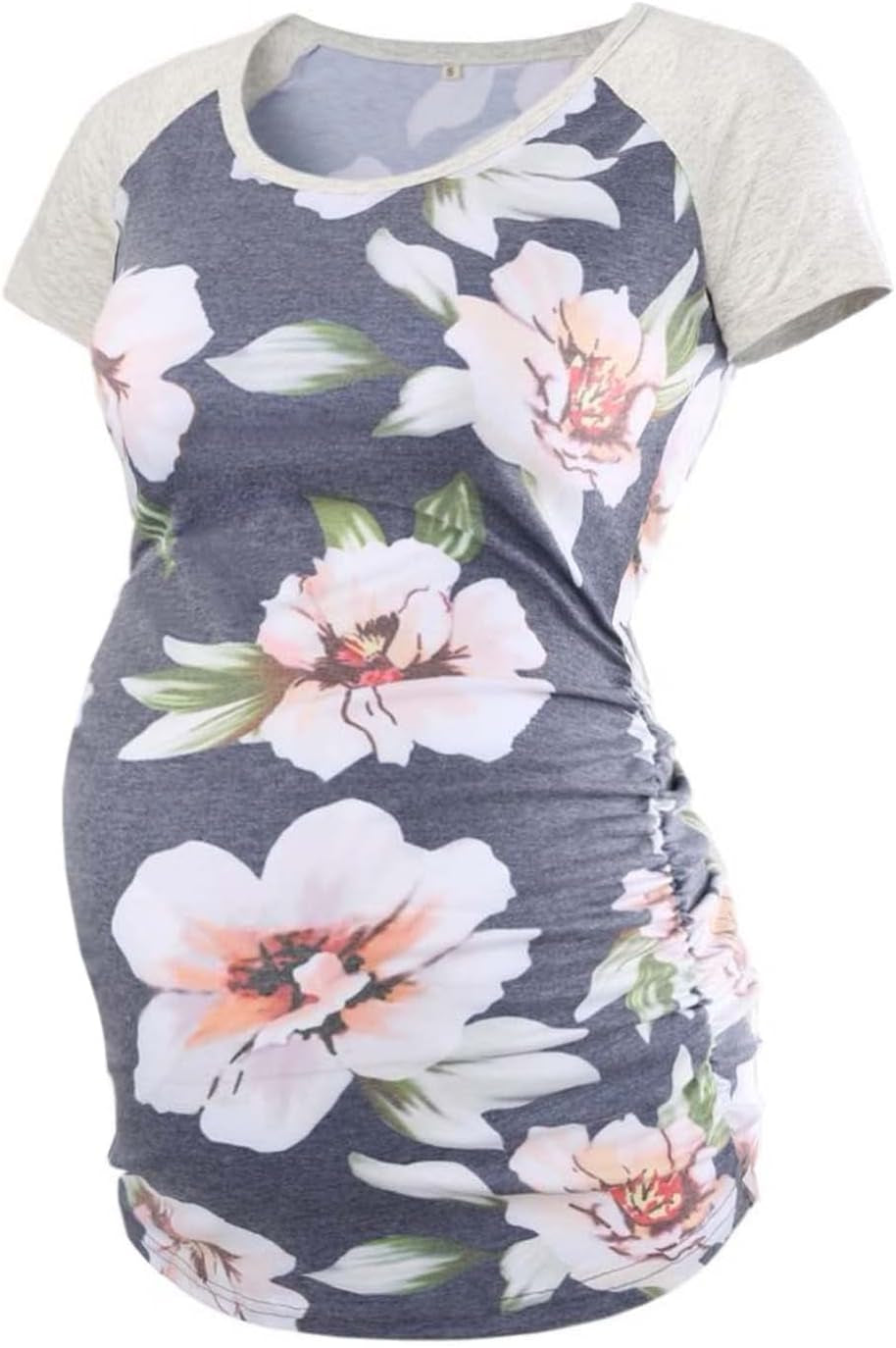 Bbhoping Women'S Maternity Tops Short & Long Sleeve Baseball Crew Neck Classic Side Ruched Pregnancy T-Shirt