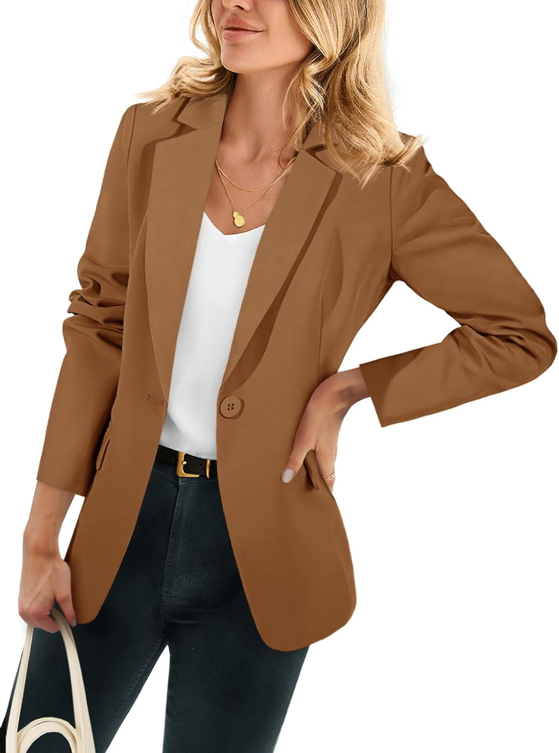 Cicy Bell Womens Casual Blazers Open Front Long Sleeve Work Office Suit Jackets Blazer