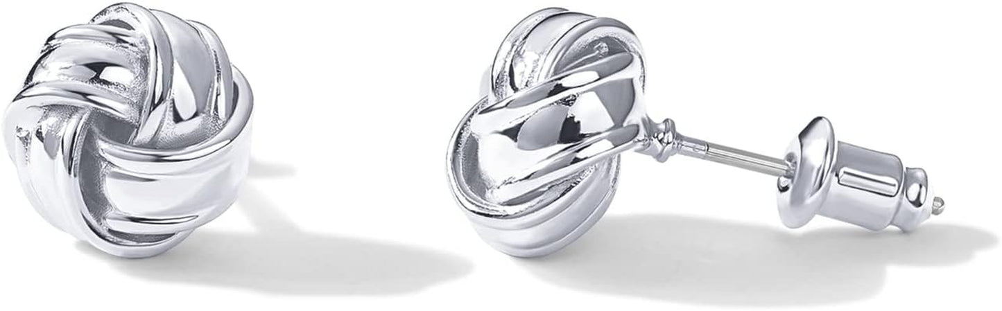 PAVOI 14K Gold Plated 925 Sterling Silver Post Love Knot Stud Earrings | Gold Earrings for Women