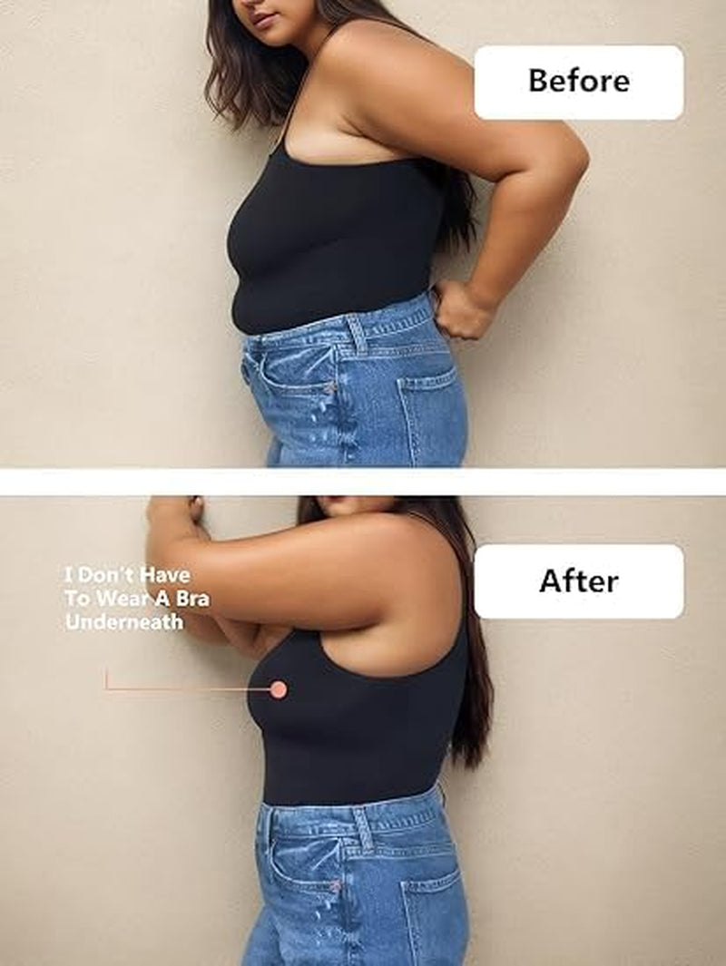 Women's compression tank top layering under outfits styling example