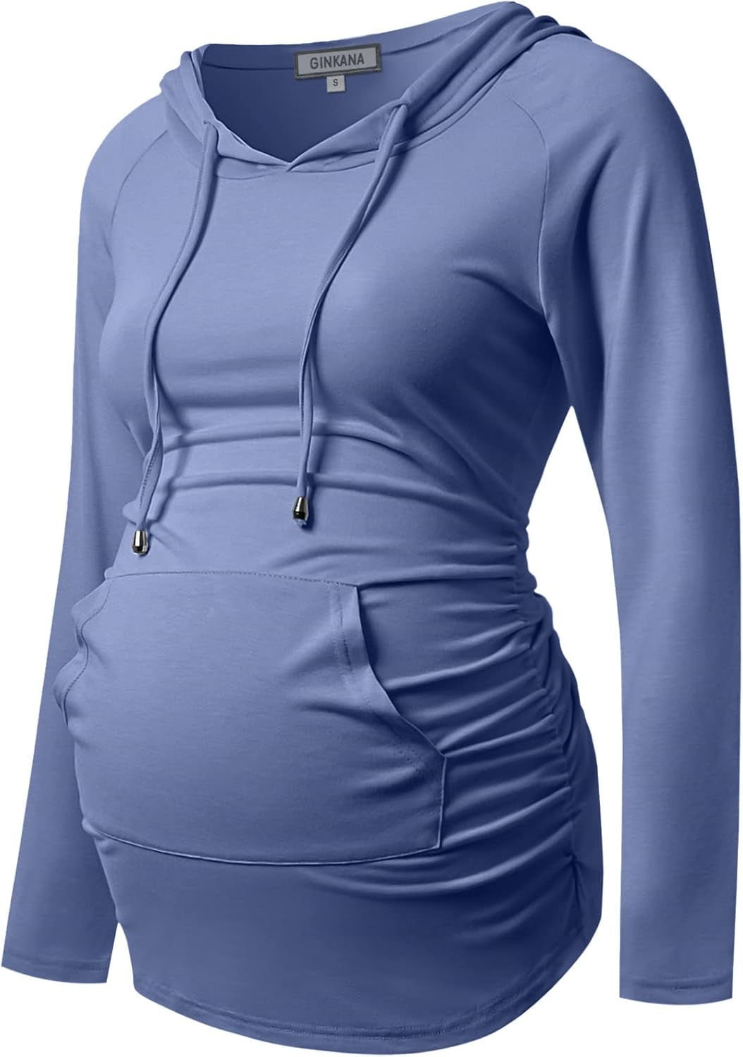 GINKANA Maternity Hoodie Long Sleeves Shirts Casual Maternity Top Pregnancy Sweatshirt Casual Clothes
