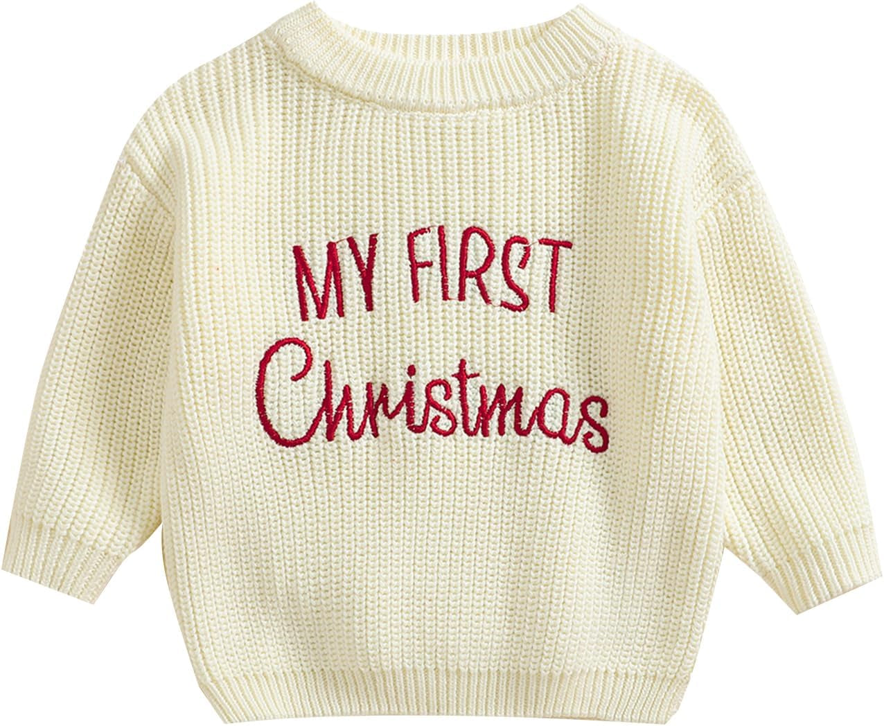 Baby Halloween Sweater Pumpkin Print Long Sleeve Crewneck Embroidery Knit Sweatshirt Toddler Fall Winter Pullover