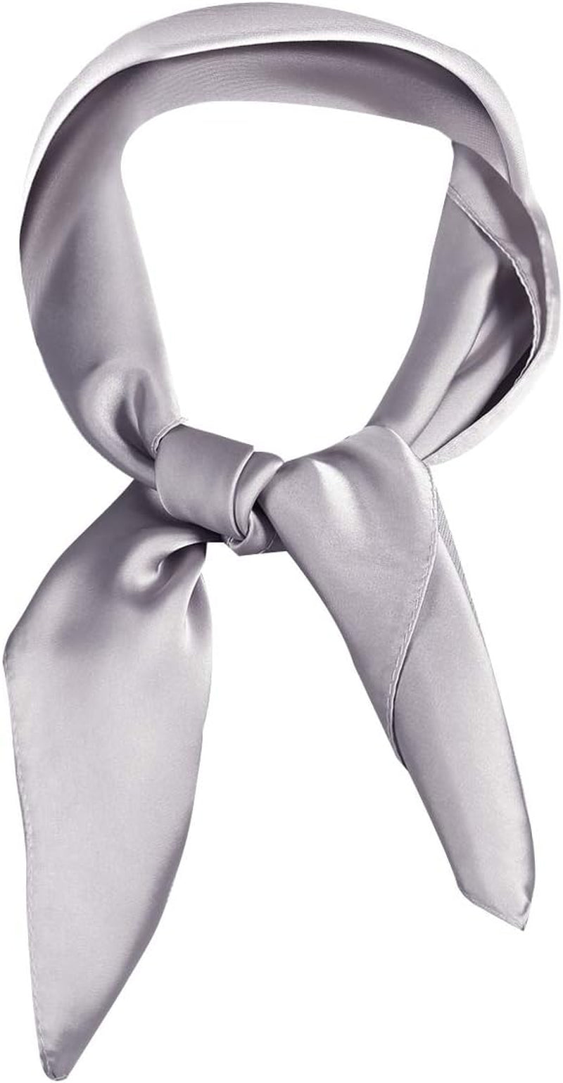 Scarf Satin Square Neck Hair Scarfs for Women 27" X 27"