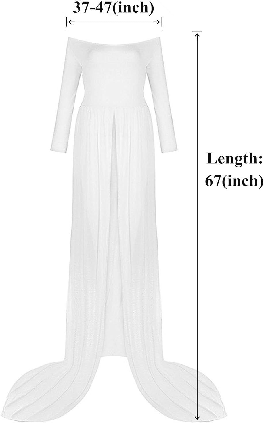 ZIUMUDY Maternity Maxi Chiffon Photography Dress Split Front Gown for Photoshoot