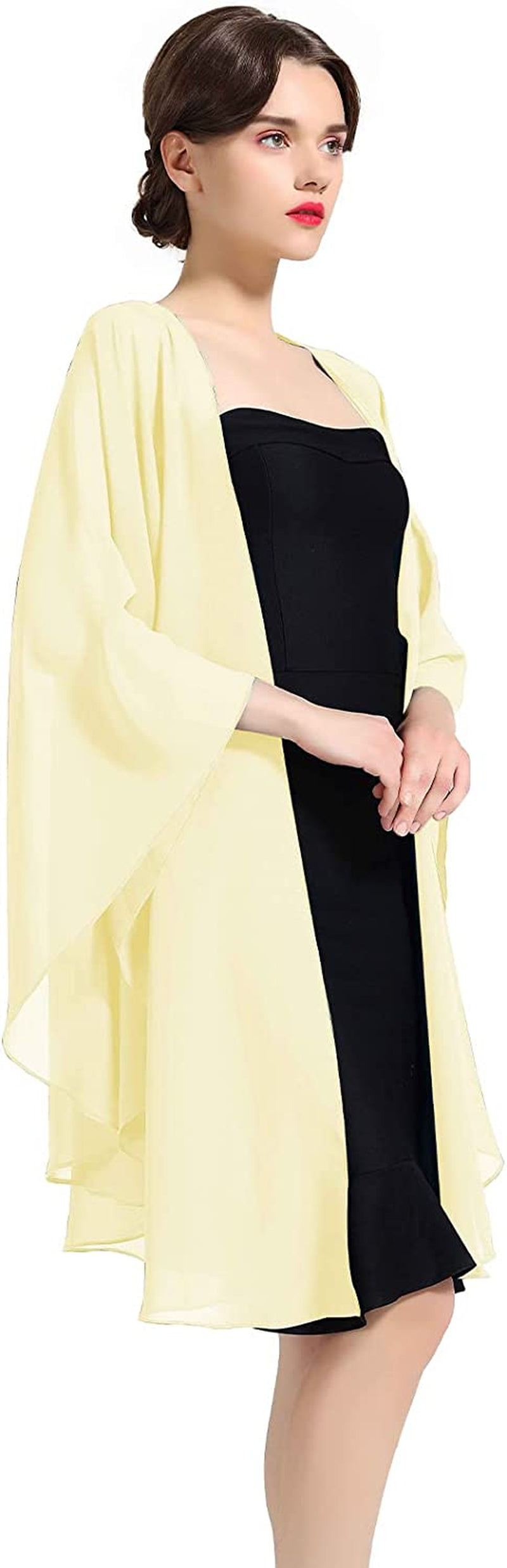 Shawl Wrap Chiffon Scarf for Women Evening Dresses Wedding Stole Black White Blue 25 Colors by BEAUTELICATE Apparel & Accessories > Clothing Accessories > Scarves & Shawls BEAUTELICATE Yellow
