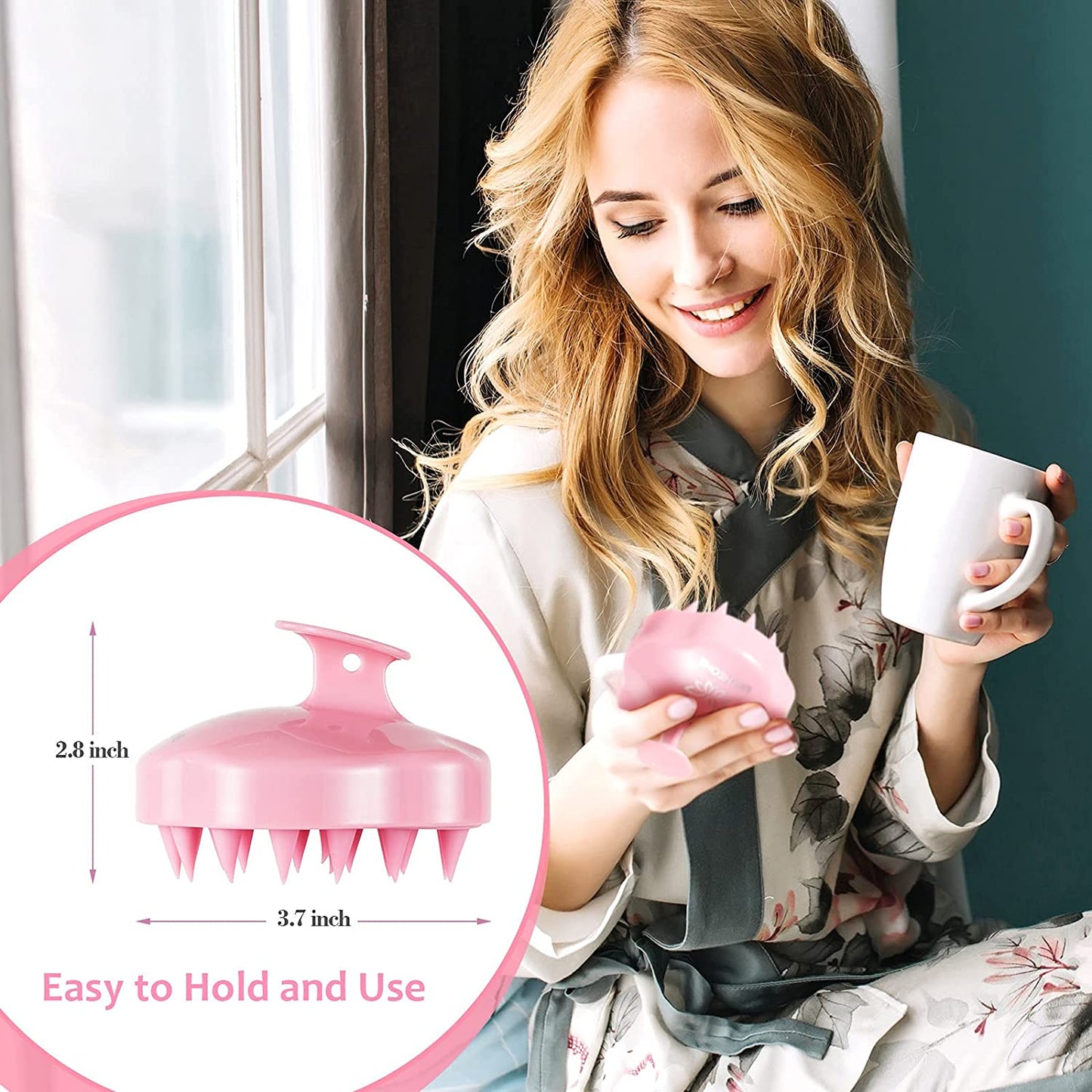 Hair Scalp Massager Shampoo Brush,Soft Silicone Hair Brush for Wet Dry Oily Curly Straight Thick Thin Rough Long Short Natural Men Women Kids Pets Hair Care Tools(Pink Health & Beauty > Personal Care > Hair Care URTHEONE