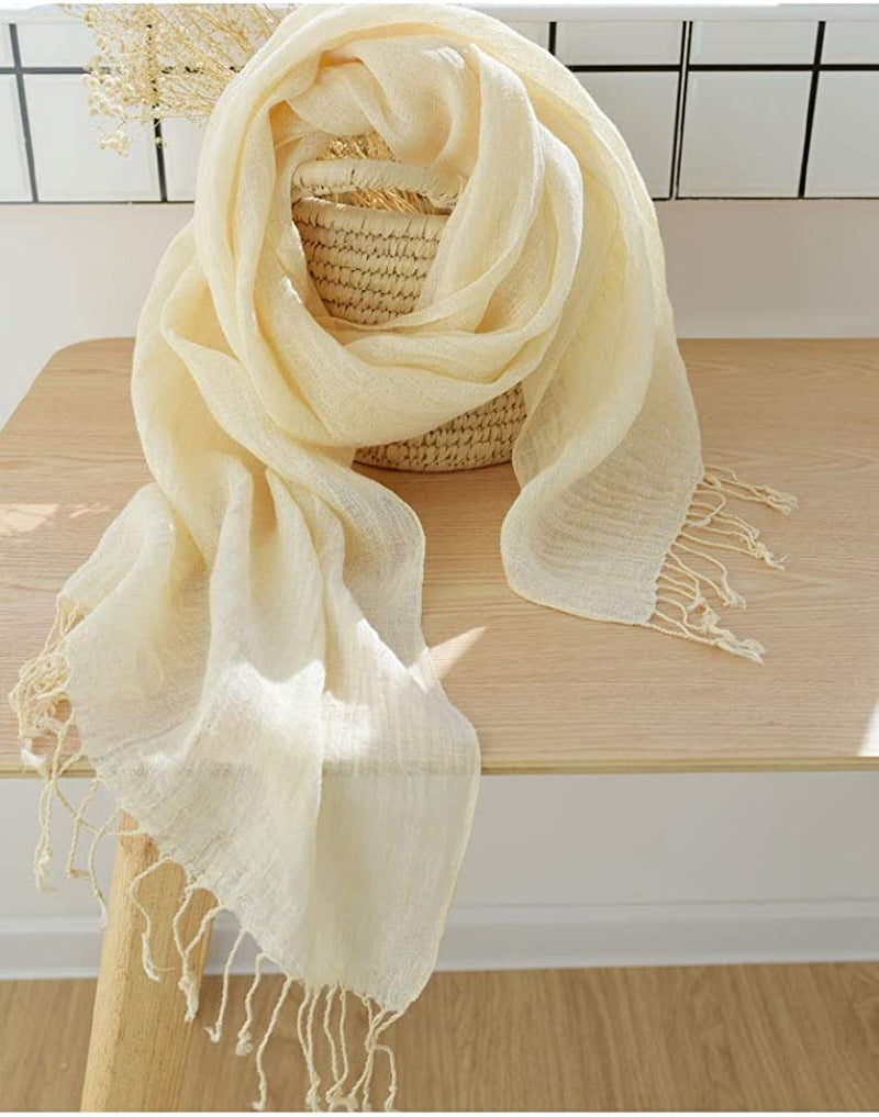 Jeelow Lightweight Summer Scarf Light Shawl Wrap Linen Feel Scarves for Men and Women Apparel & Accessories > Clothing Accessories > Scarves & Shawls Jeelow