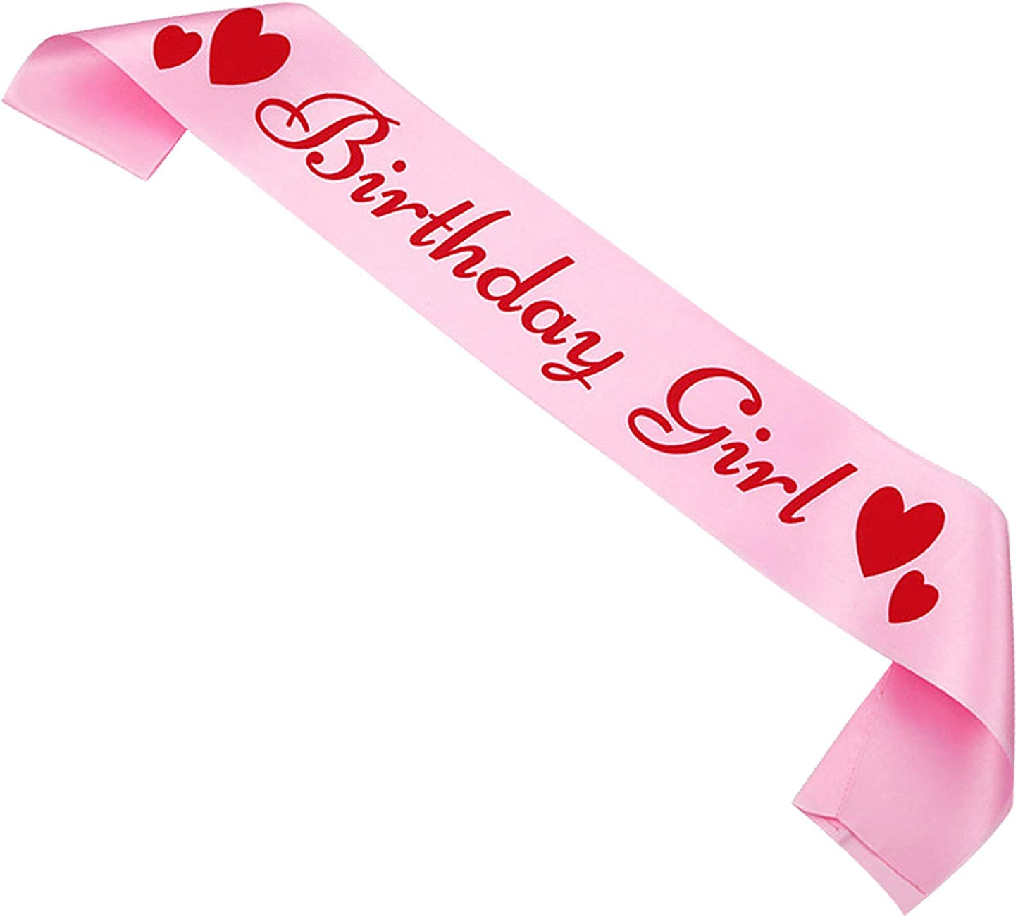Memeyou Birthday Girl Sash,Birthday Sash for Women, Glitter Colorful Satin White Sash,Happy Birthday Princess Gifts for Little Girls,Sweet Funny Party Supplies Accessories for Kids Apparel & Accessories > Clothing Accessories > Sashes memeyou Pink