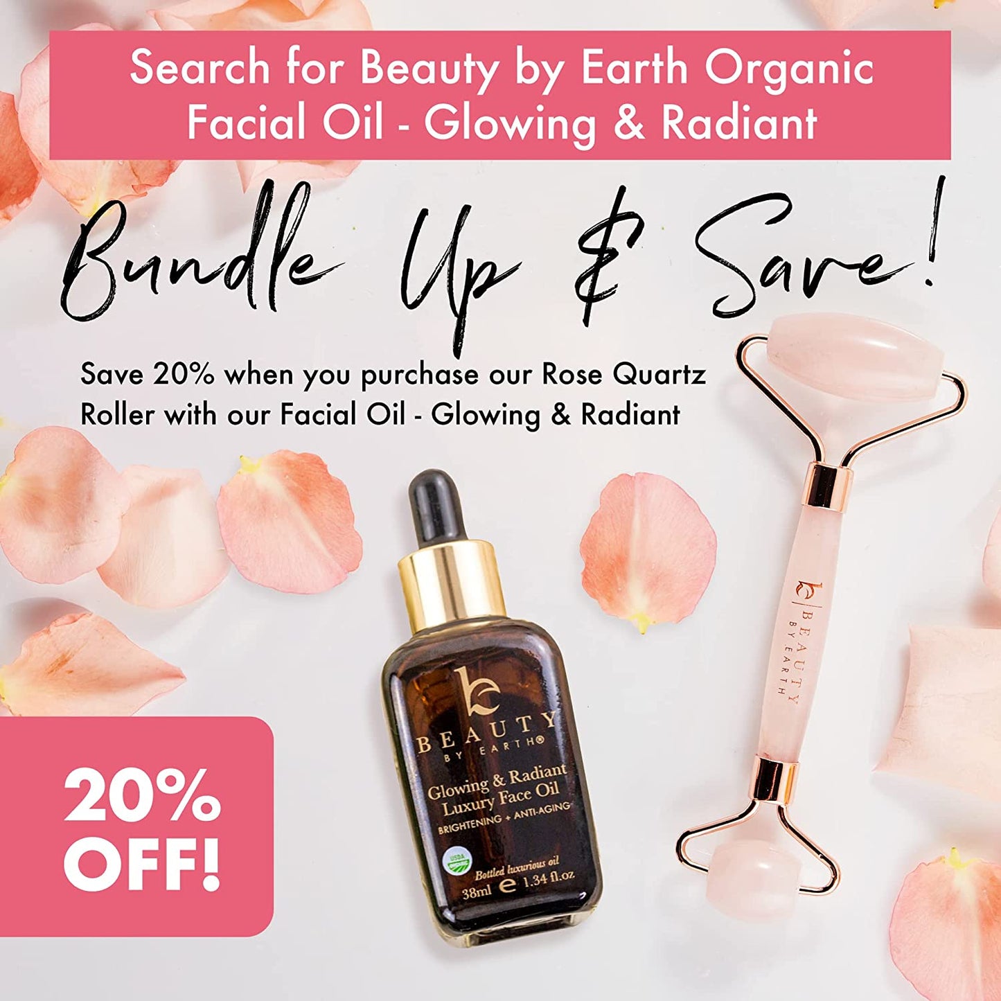 Rose Quartz Face Roller Skin Care Tools - Face Massager Roller, Facial Roller & Eye Roller for Puffy Eyes, Facial Massager Facial Tools Pair Perfectly with Skincare & Are Self Care Gifts for Women Health & Beauty > Personal Care > Cosmetics > Cosmetic Tools > Skin Care Tools Beauty by Earth