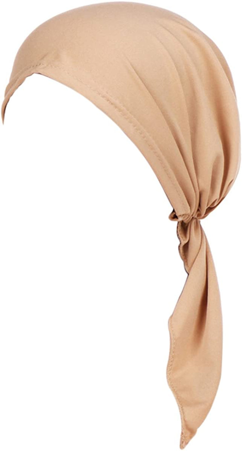 Summer Chemo Scarf Lightweight Silky Beanie Ruffle Cap Cancer Headwear for Womens Apparel & Accessories > Clothing Accessories > Headwear DancMolly Khaki