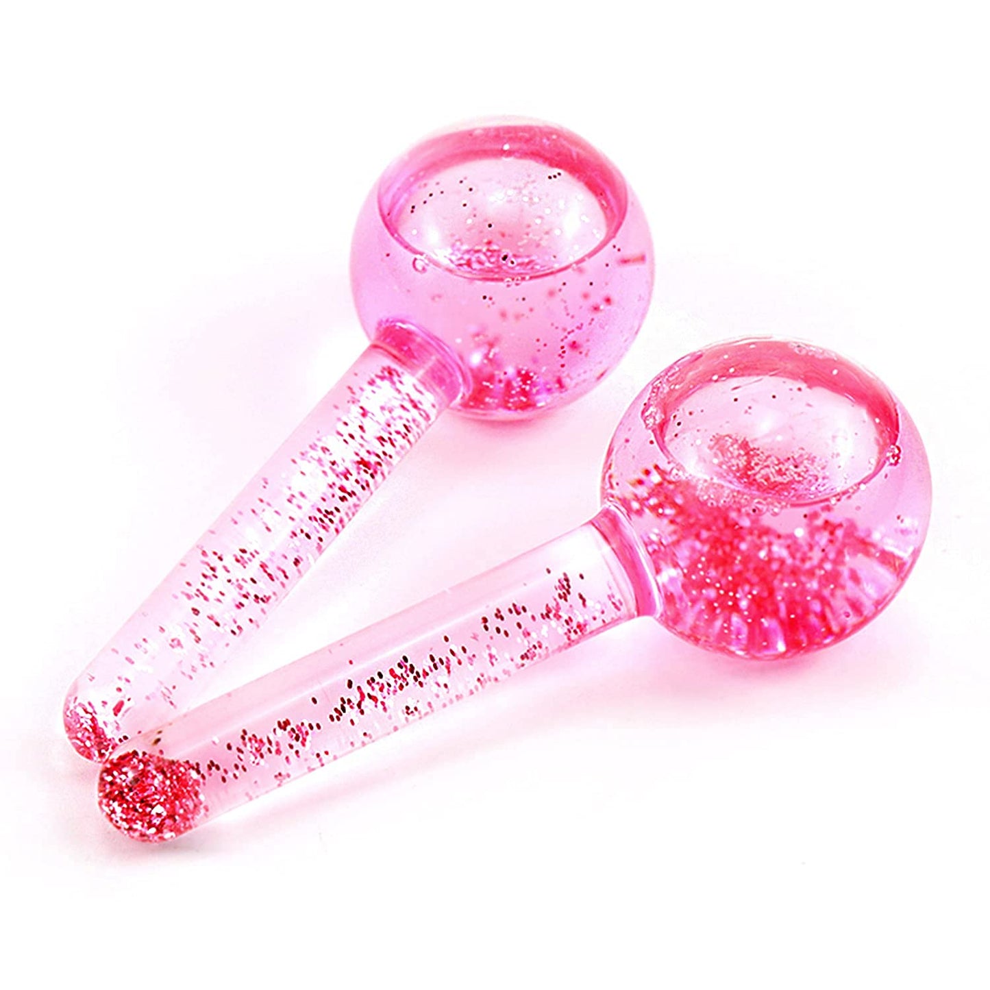 Poleview Ice Globes for Facials, Cooling Face Roller, Facial Massage Tools for Daily Skincare, Tightens Skin, Reduce Puffiness and Dark Circles, anti Ageing, Enhance Circulation - Pink, with Glitter Health & Beauty > Personal Care > Cosmetics > Cosmetic Tools > Skin Care Tools Poleview