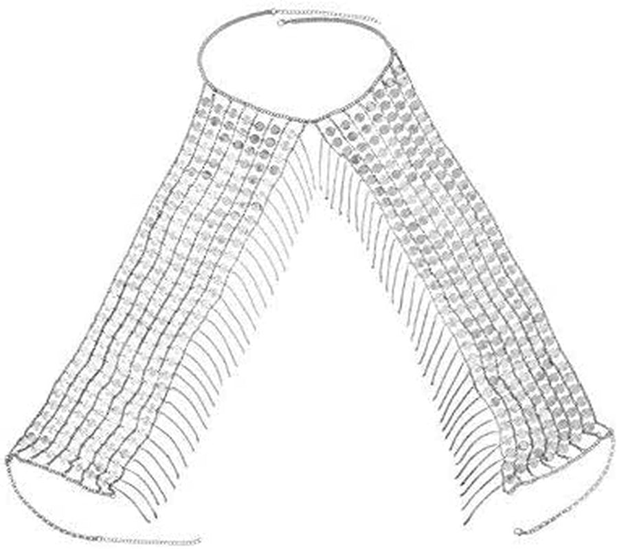 Women'S Body Belly Chain Silver Bra Jewelry Sexy Necklace Bikini for Beach Party Apparel & Accessories > Jewelry > Body Jewelry Ytzada