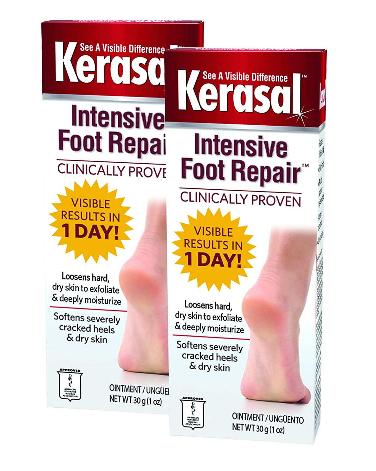 Kerasal Intensive Foot Repair, Skin Healing Ointment for Cracked Heels and Dry Feet, 1 Oz Health & Beauty > Personal Care > Foot Care EMCW9 Nighttime Intensive Foot Repair