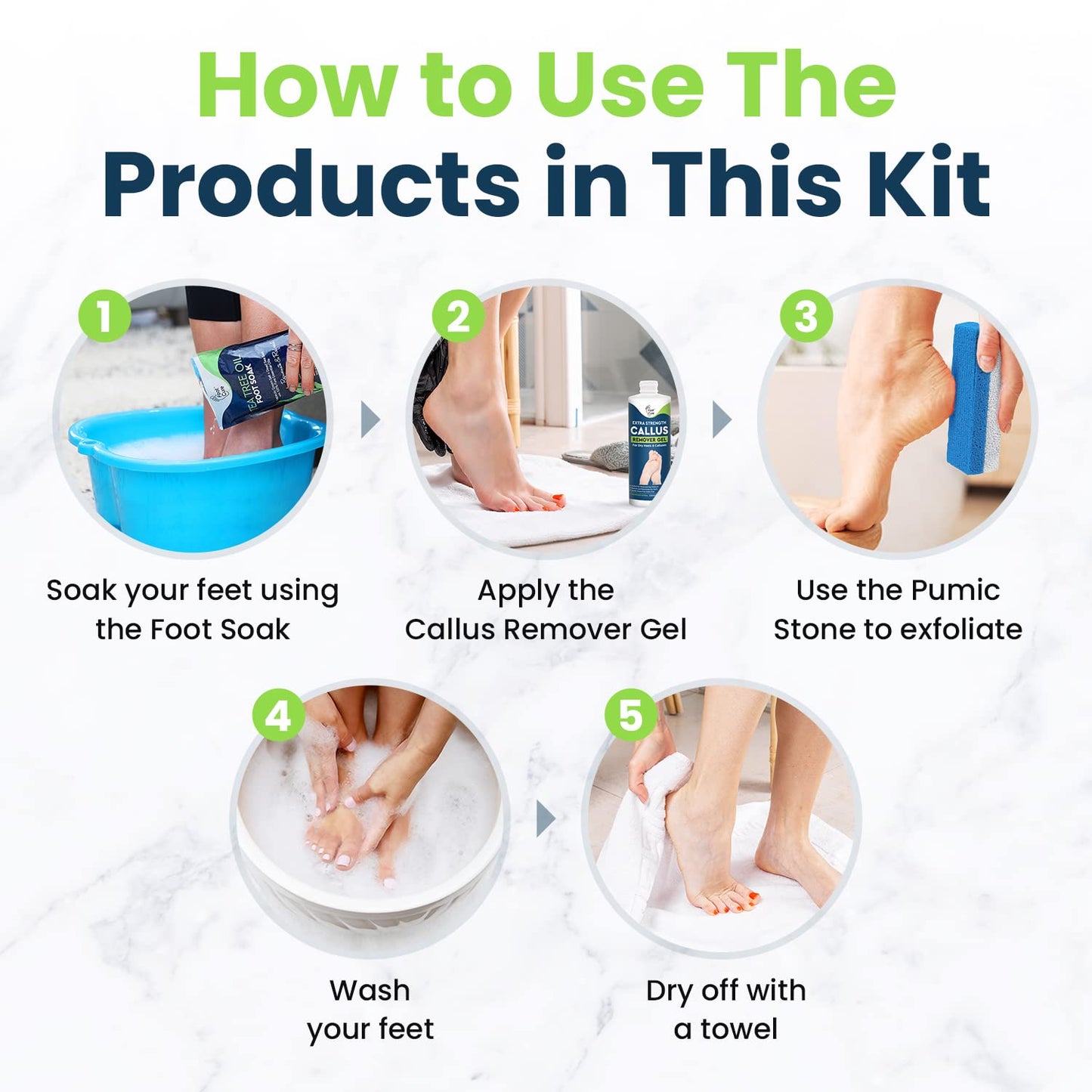 Tea Tree Foot Soak & Callus Remover Gel Kit - Extra Strength Callus Remover Gel & Antifungal Foot Soak with Epsom Salts for Calluses, Dry Cracked Heels, Toenail Fungus & Odor - Pedicure for Tired Feet Health & Beauty > Personal Care > Foot Care FOOT CURE