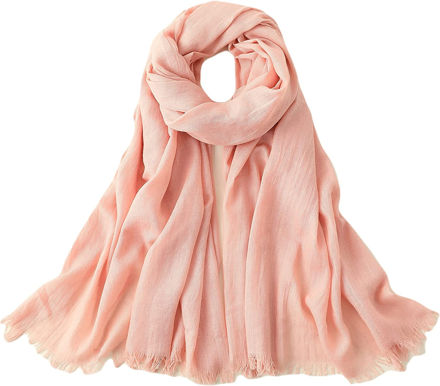 Jeelow Cotton Feel Scarf Shawl Wrap Soft Lightweight Scarves and Wraps for Men Women Apparel & Accessories > Clothing Accessories > Scarves & Shawls Jeelow Peach