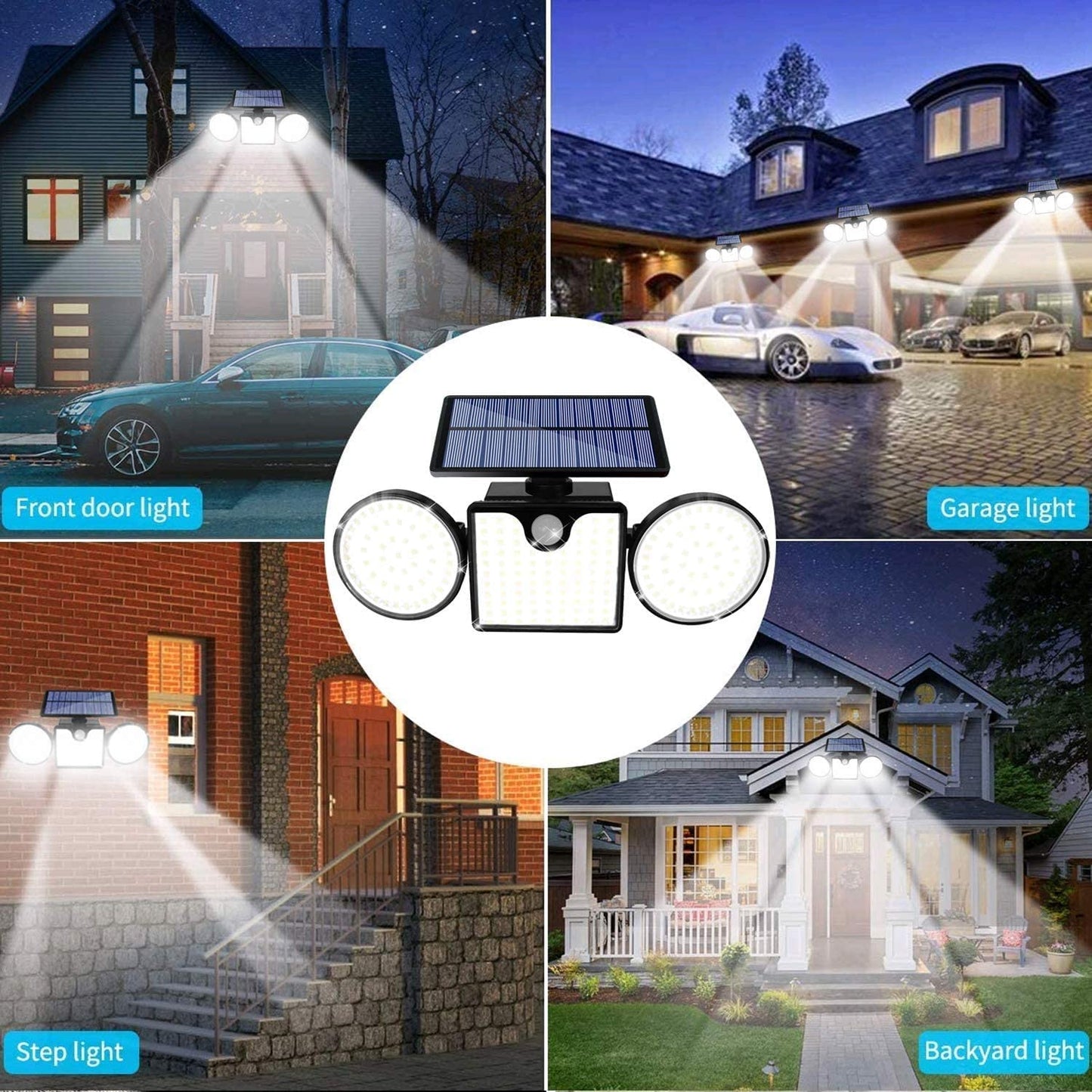 Fatpoom Solar Lights Outdoor 260 LED Solar Powered Wall Lights with Motion Sensor Dual Head Spotlights IP65 Waterproof 360° Adjustable Solar Motion Lights Outdoor for Front Door Yard Garden (1 Pack) Apparel & Accessories > Jewelry > Body Jewelry Fatpoom