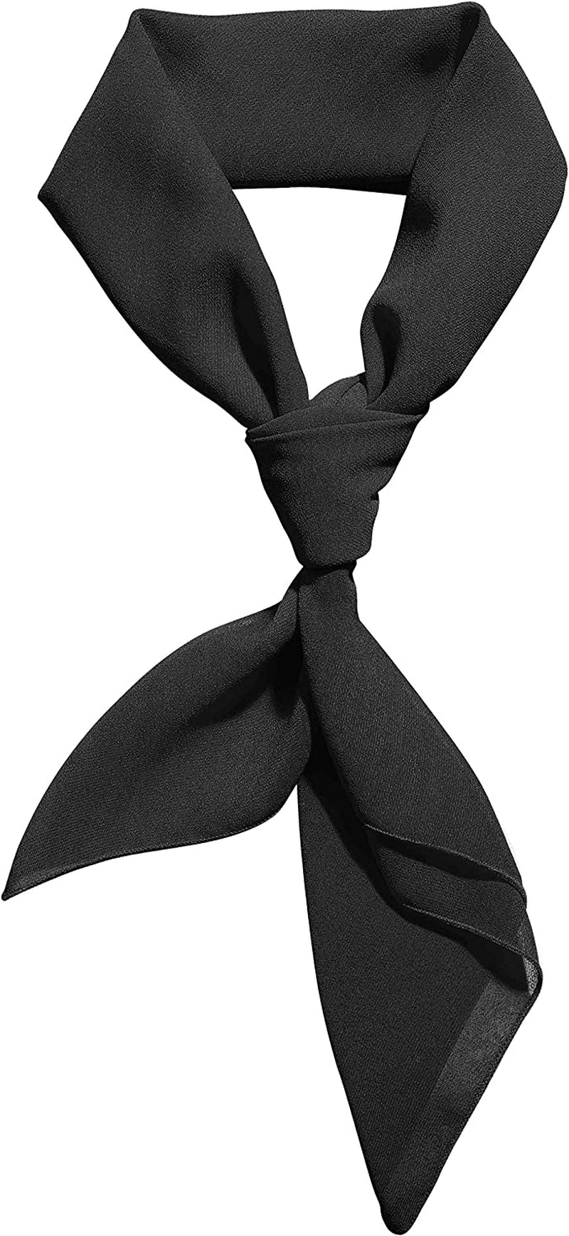 Chiffon Scarf Ribbon Neck Scarf Square Handkerchief 23"X23" 26"X26" 30"X30" Apparel & Accessories > Clothing Accessories > Bandanas & Headties Comsite Black 26"x26"