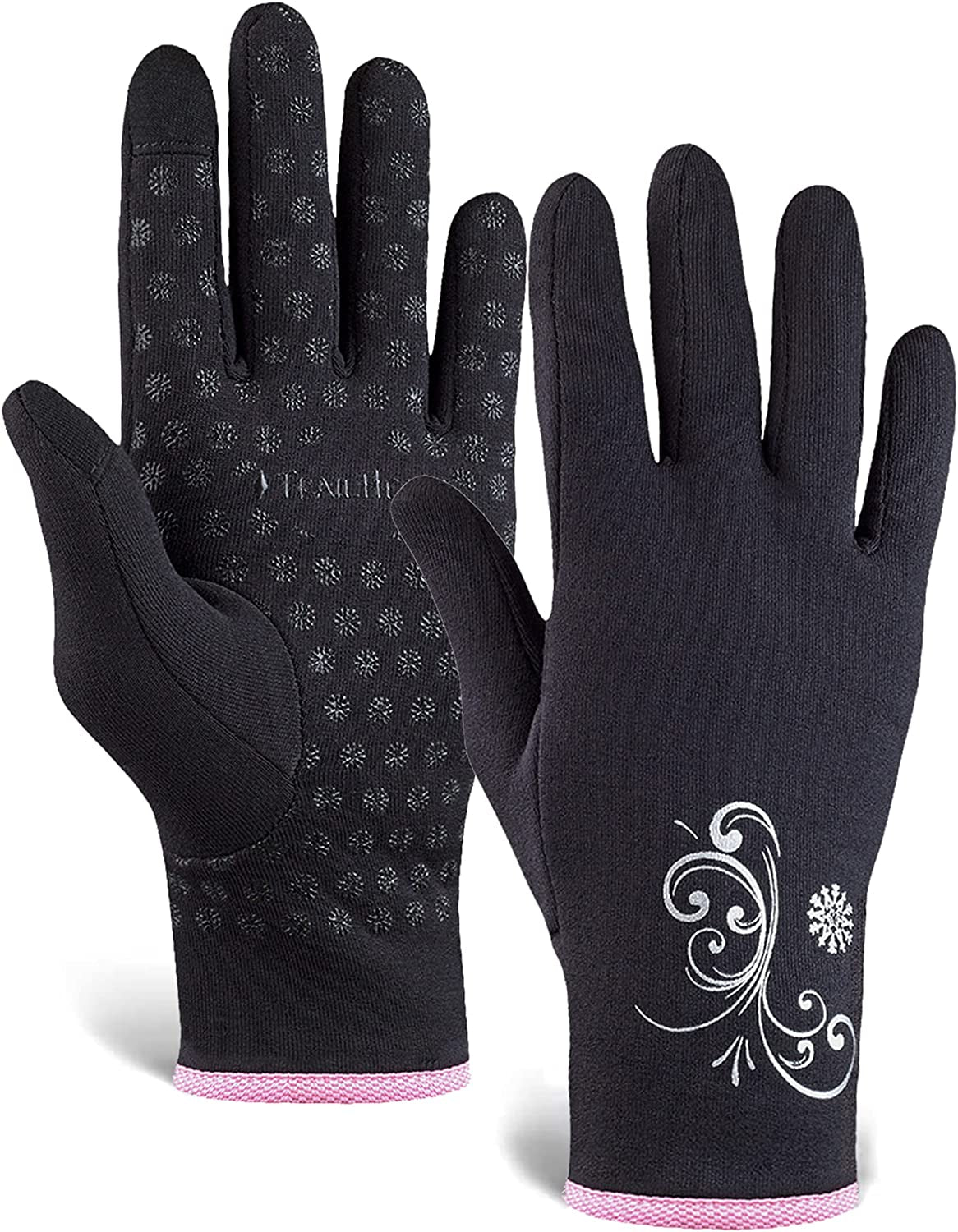 Trailheads Women’S Running Gloves | Touchscreen Gloves | Power Stretch Winter Running Accessories Apparel & Accessories > Clothing Accessories > Gloves & Mittens TrailHeads black/fast pink Large