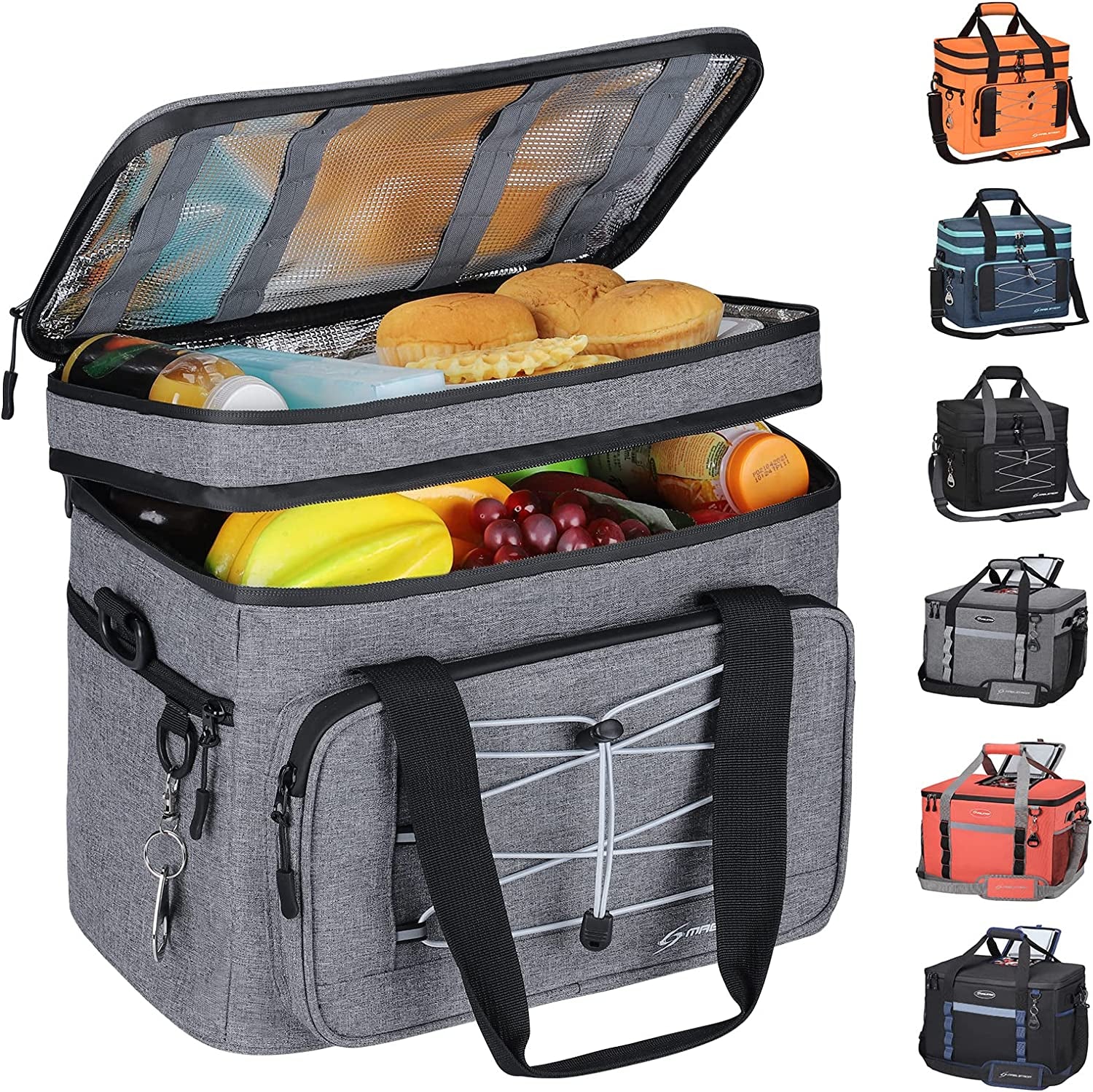 Maelstrom Soft Cooler Bag,Collapsible Soft Sided Cooler,30/60/75 Cans Beach Cooler,Ice Chest,Large Leakproof Camping Cooler,Portable Travel Cooler for Grocery Shopping,Camping,Kayaking,Road Trips Apparel & Accessories > Jewelry > Anklets Maelstrom 30 Can Gray 30 Can