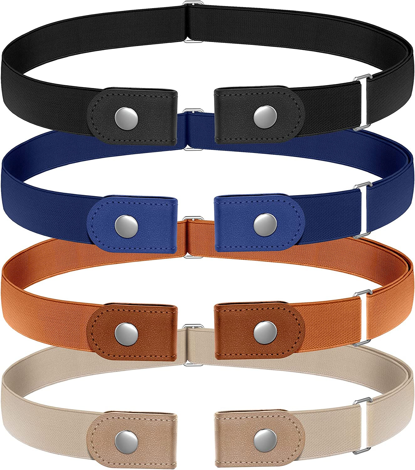Udekit No Buckle Elastic Stretch Belts Buckle Free Waist Belt for Jeans Pants Apparel & Accessories > Clothing Accessories > Belts Udekit Black Blue Khaki Orange Small : fits waist from 24'' to 36''