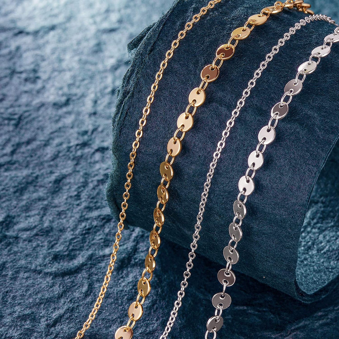 Dremmy Studios Simple Gold Chain Anklet,14K Gold/Silver Plated Dainty Summer Beach Anklets for Women Apparel & Accessories > Jewelry > Anklets DREMMY STUDIOS