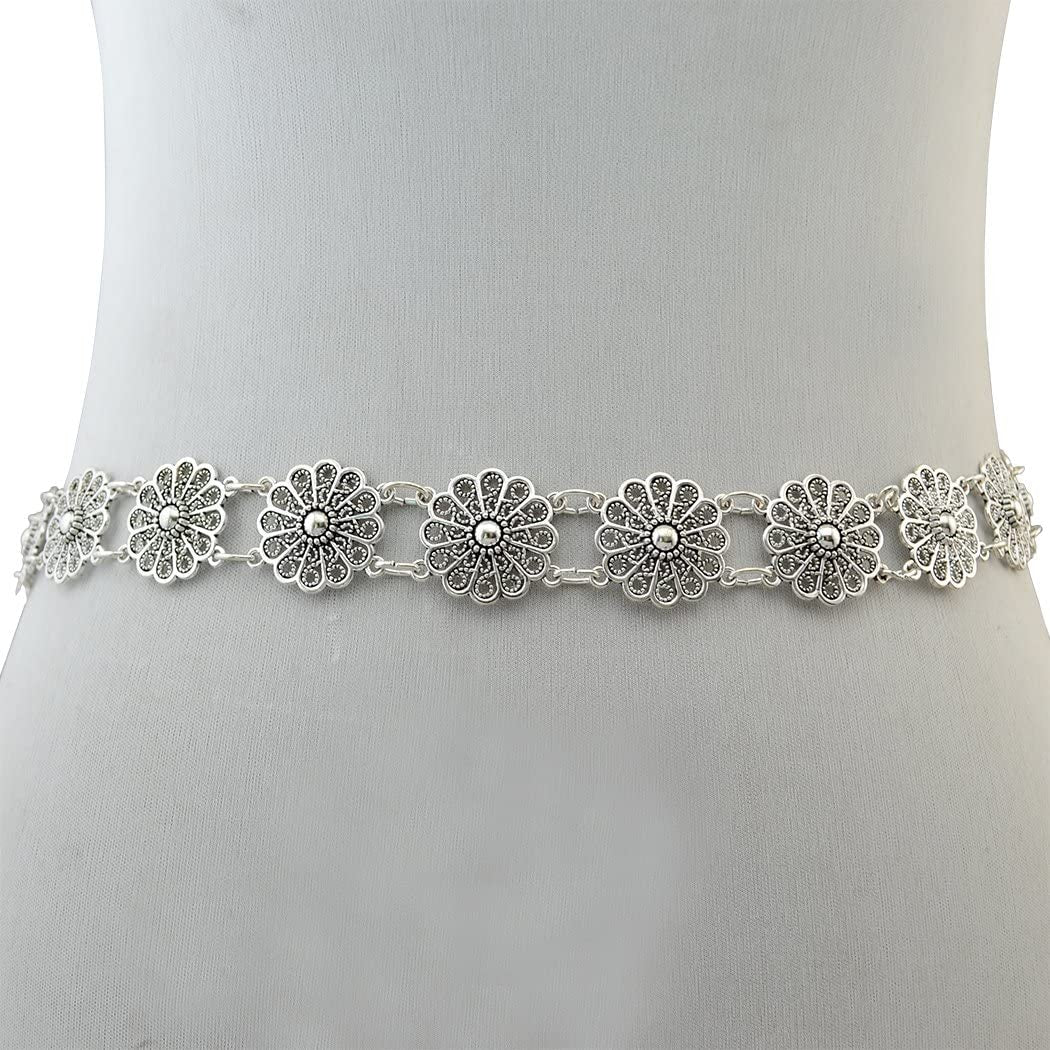 Idealway Bohemian Vintage Body Chain Silver Sun Flower Belt Chain Women Jewelry (1) Apparel & Accessories > Jewelry > Body Jewelry idealway