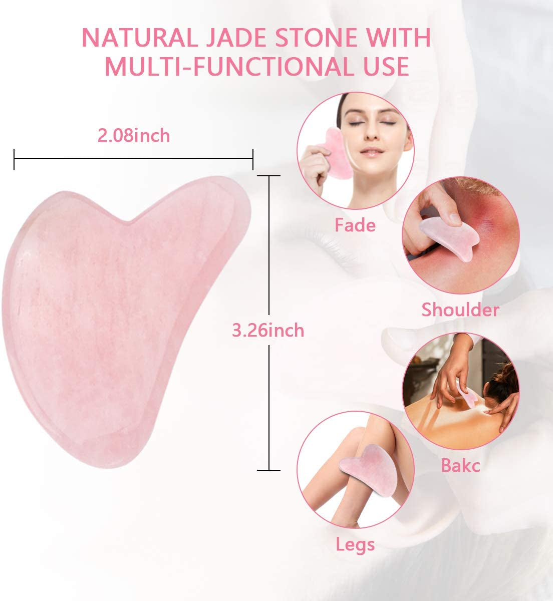 Deciniee Jade Roller, 3 in 1 Ridged Jade Roller and Gua Sha Facial Massager Tools ,100% Natural Rose Quartz Jade Roller for Face,Eye,Neck Health & Beauty > Personal Care > Cosmetics > Cosmetic Tools > Skin Care Tools Deciniee