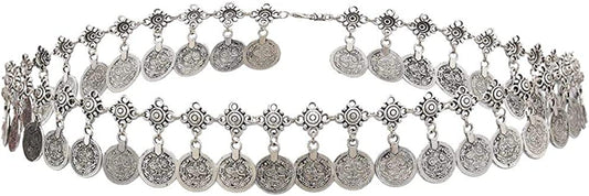 Idealway Gypsy Silver Dangle Coins Belly Chain Hippie Boho Belt Belly Dance Chain Body Jewelry Apparel & Accessories > Jewelry > Body Jewelry idealway AS
