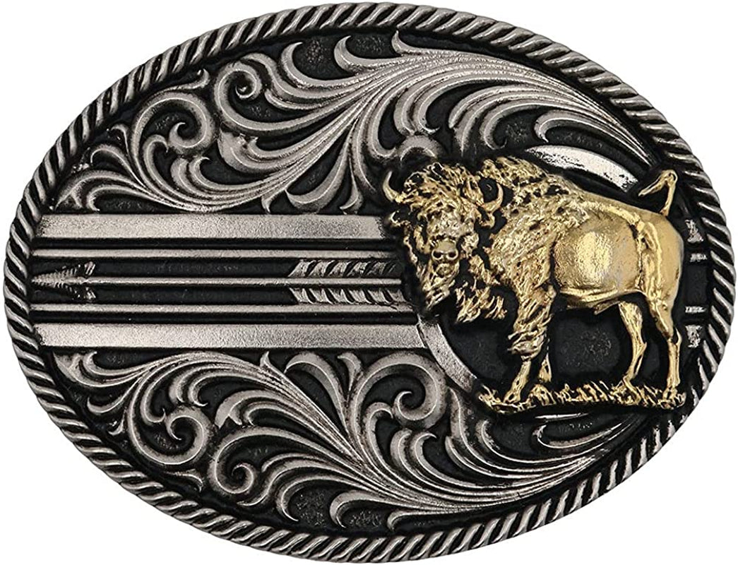 Montana Silversmiths Southwest Collection Attitude Western Belt Buckle (Buffalo Line of Sight) Apparel & Accessories > Clothing Accessories > Belt Buckles Montana Silversmiths