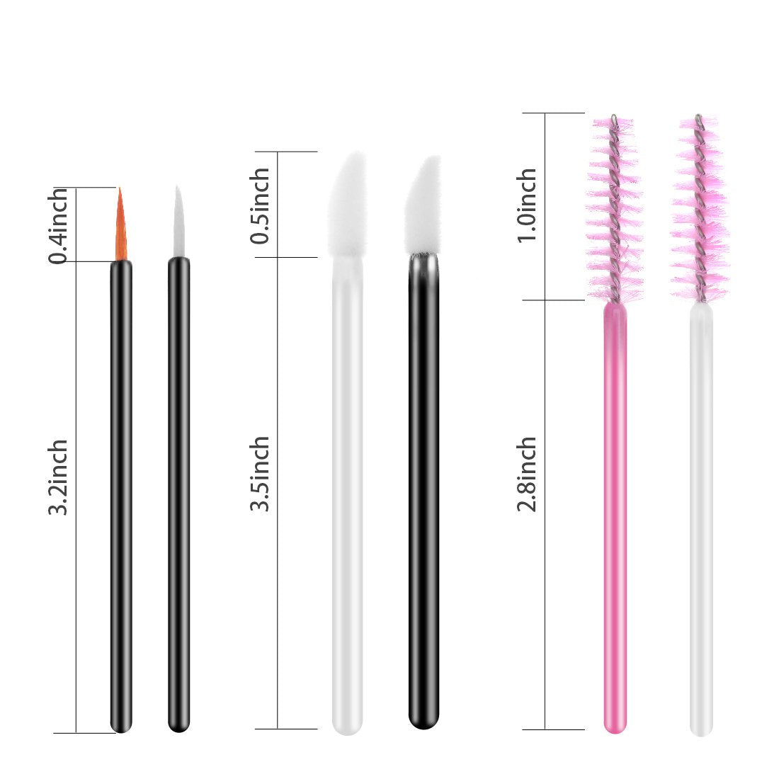 Disposable Mascara Wand INFILILA Makeup Applicators Kit-100Pcs Mascara Wands,100Pcs Eyeliner Brushes,100Pcs Lip Applicators 300PCS Disposable Makeup Applicators Tools Kit 6 Styles Health & Beauty > Personal Care > Cosmetics > Cosmetic Tools > Makeup Tools NXJ INFILILA