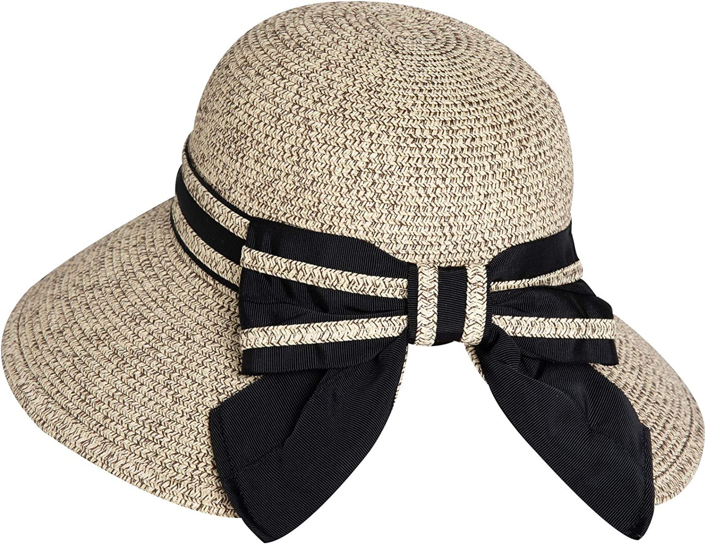 Comhats Womens Floppy Summer Sun Beach Straw Hat UPF50 Foldable Wide Brim 55-60Cm Apparel & Accessories > Clothing Accessories > Hats Comhats 89016_coffee Mixed Medium