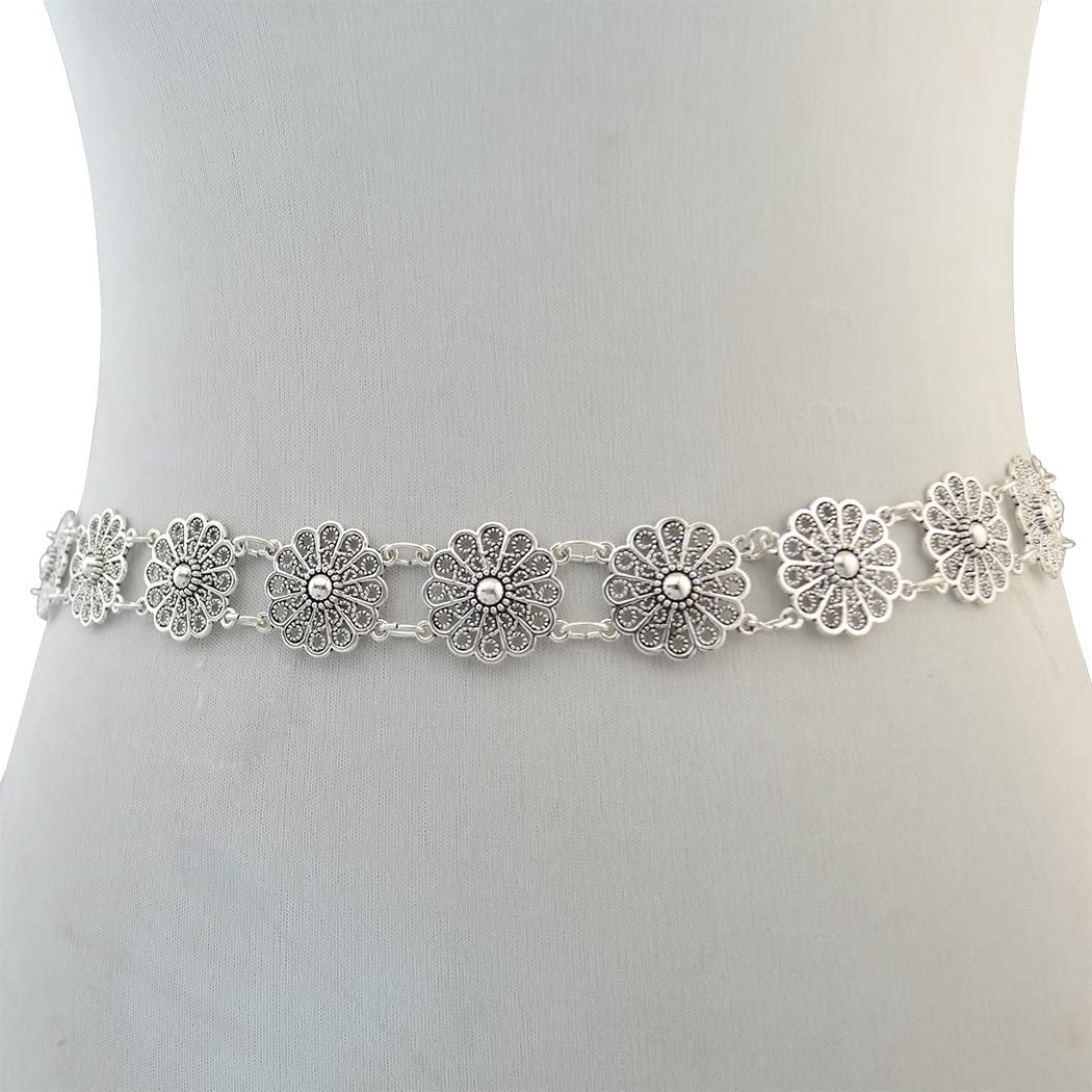 Idealway Bohemian Vintage Body Chain Silver Sun Flower Belt Chain Women Jewelry (1) Apparel & Accessories > Jewelry > Body Jewelry idealway