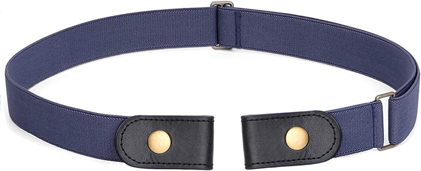 No Buckle Stretch Belt for Women Men Elastic Waist Belt up to 72 Inch for Jeans Pants Apparel & Accessories > Clothing Accessories > Belts WERFORU D-blue Pants Size 23"-30"