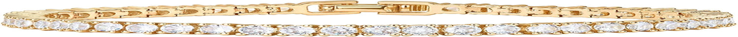 PAVOI 14K Gold Plated 3Mm Cubic Zirconia Classic Tennis Bracelet | Gold Bracelets for Women | Size 6.5-7.5 Inch Apparel & Accessories > Jewelry > Bracelets PAVOI Yellow Plated 7 Inches