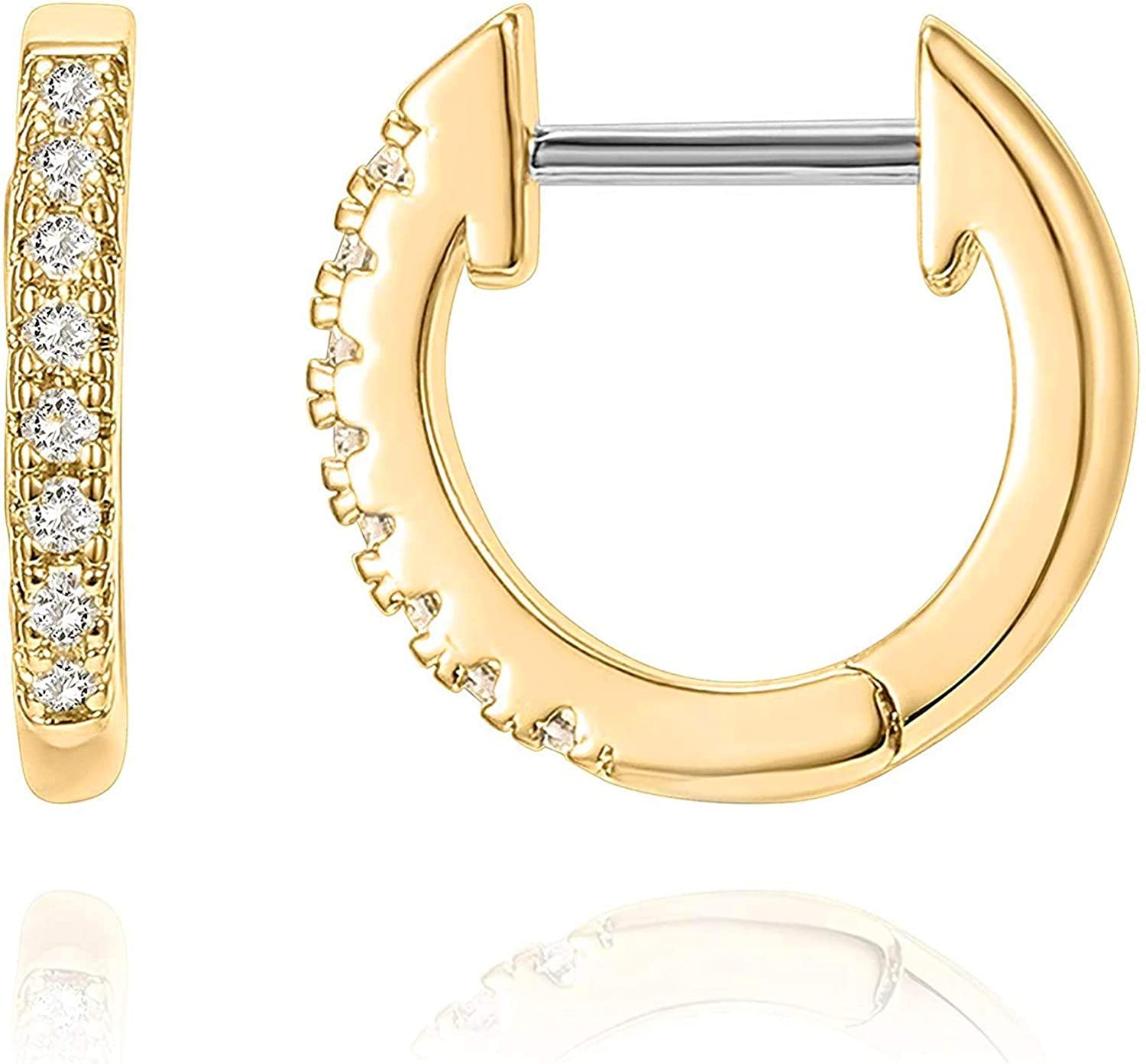 PAVOI 14K Gold Plated Cubic Zirconia Cuff Earrings Huggie Stud Apparel & Accessories > Jewelry > Earrings PAVOI Yellow Gold Gold Plated