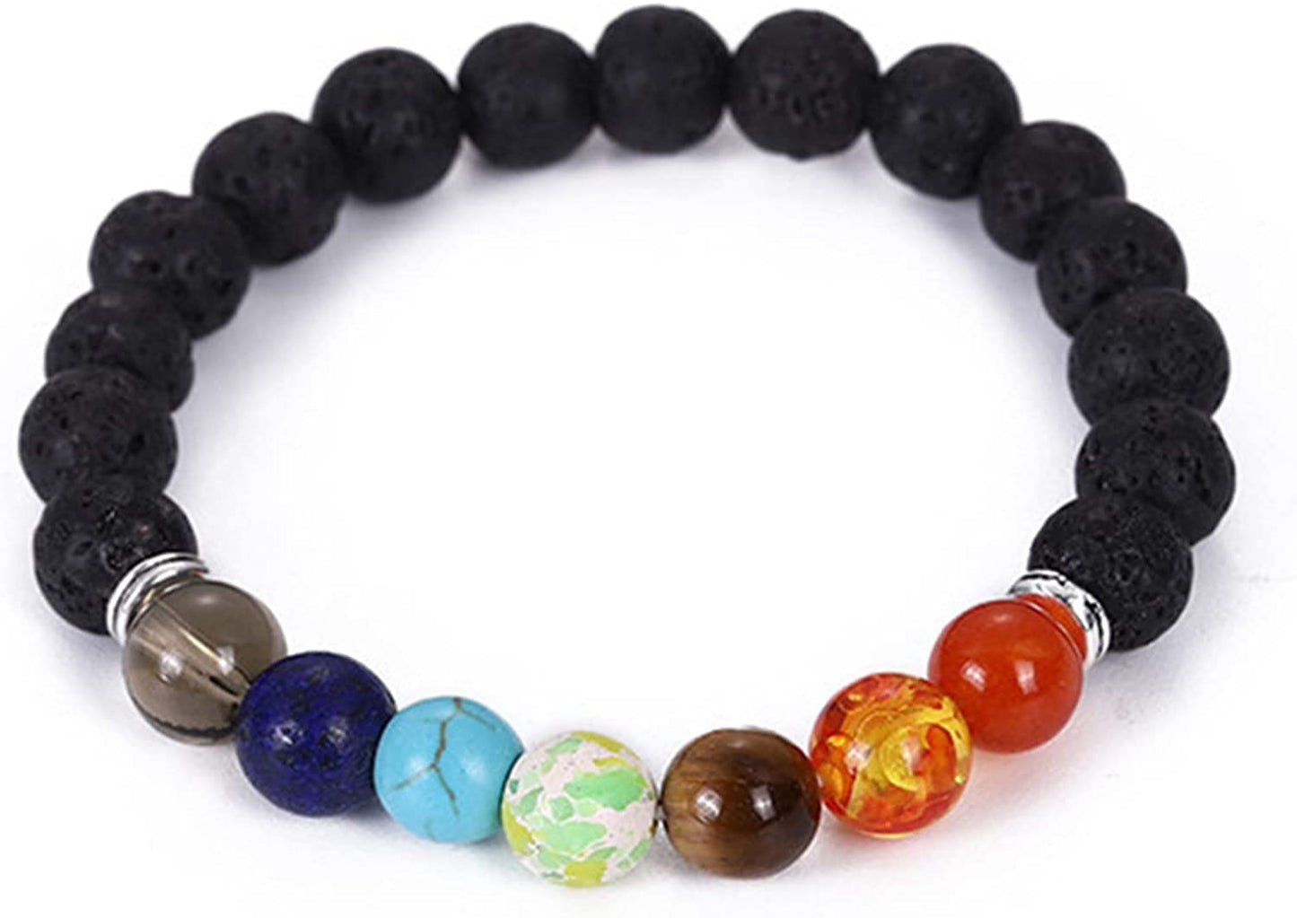 Healing Crystals Bracelet Natural Gemstones Beads Bracelet Elastic Natural Stone Yoga Beads Bracelet Apparel & Accessories > Jewelry > Bracelets Generic Silver