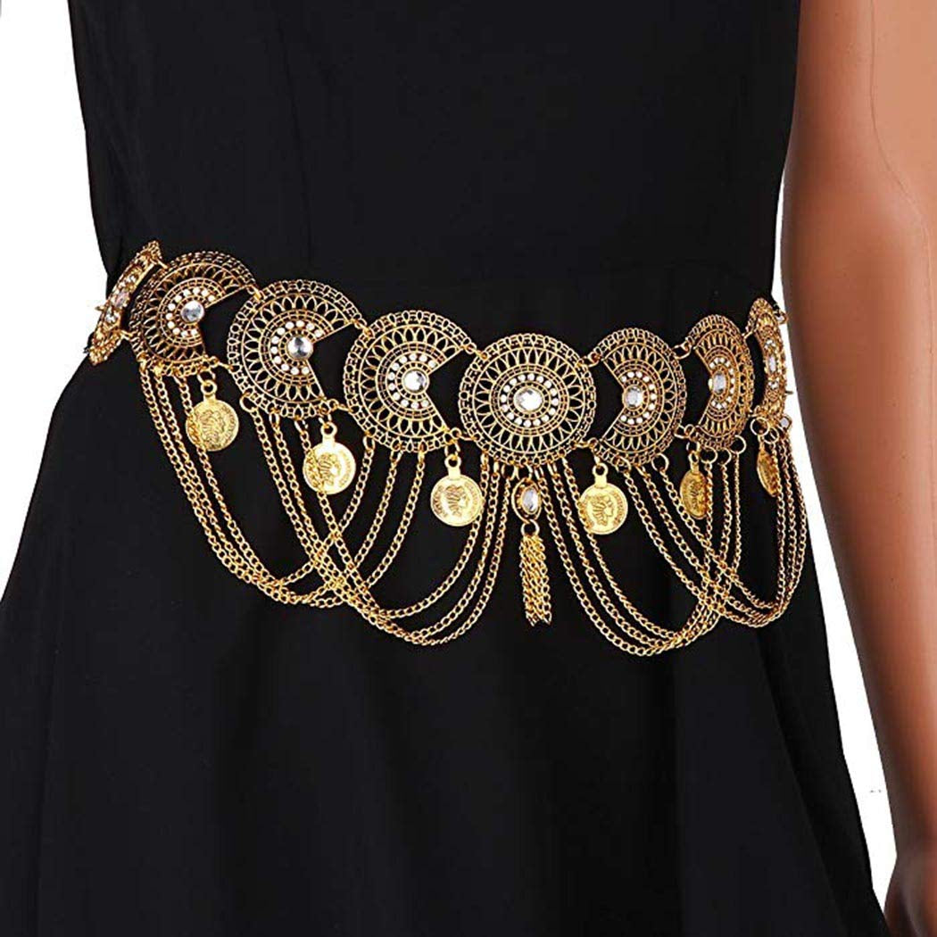 Brishow Gold Waist Chain Layered Body Chain Fashion Party Body Jewelry Accessory for Women and Girls (Gold) Apparel & Accessories > Jewelry > Body Jewelry Brishow