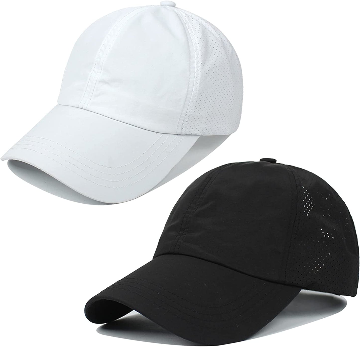 Muryobao 2 Packs Womens Criss Cross Ponytail Baseball Cap High Messy Bun Ponycap Quick Drying Mesh Outdoor Sports Travel Hat Apparel & Accessories > Clothing Accessories > Hats Muryobao