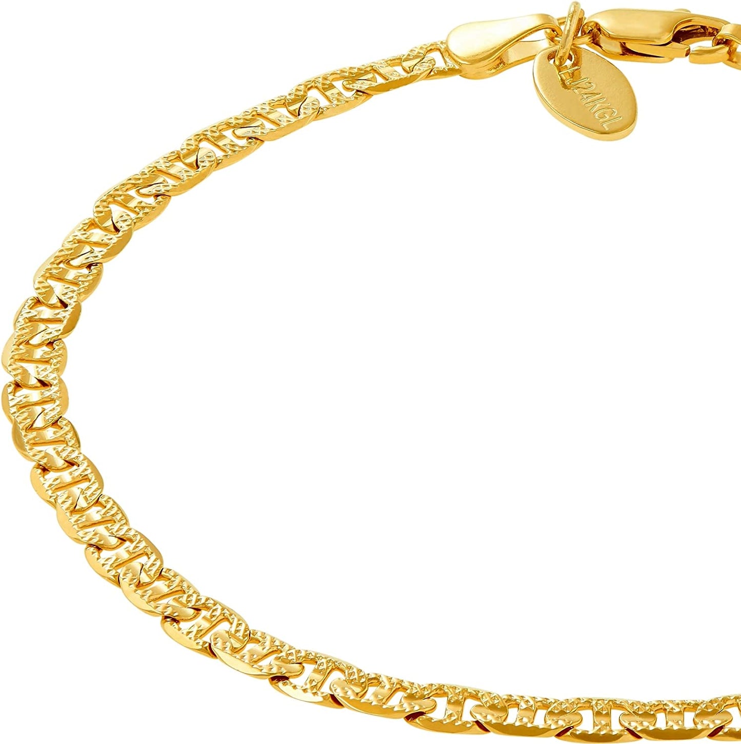 LIFETIME JEWELRY 4Mm Mariner Link Chain Anklet for Women & Men 24K Gold Plated Apparel & Accessories > Jewelry > Anklets LIFETIME JEWELRY