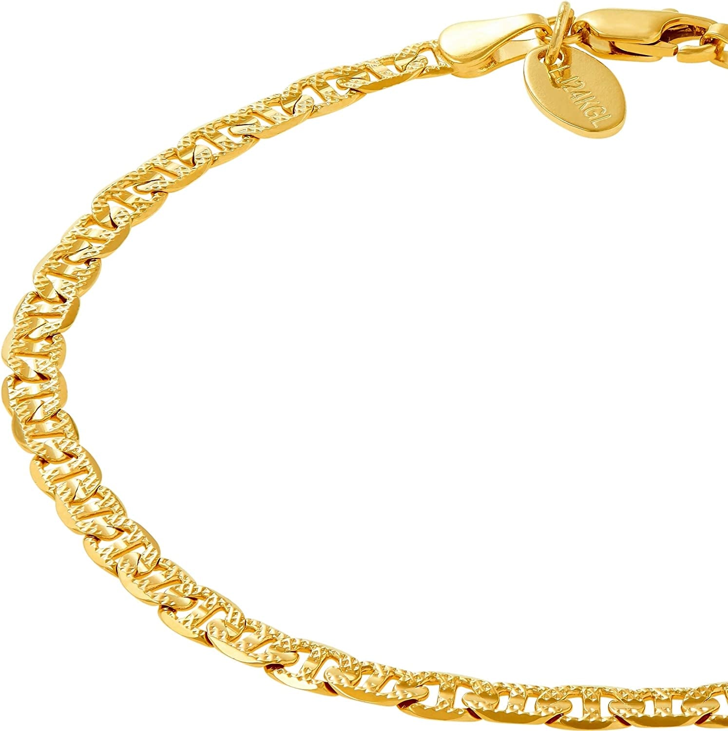 LIFETIME JEWELRY 4Mm Mariner Link Chain Anklet for Women & Men 24K Gold Plated Apparel & Accessories > Jewelry > Anklets LIFETIME JEWELRY