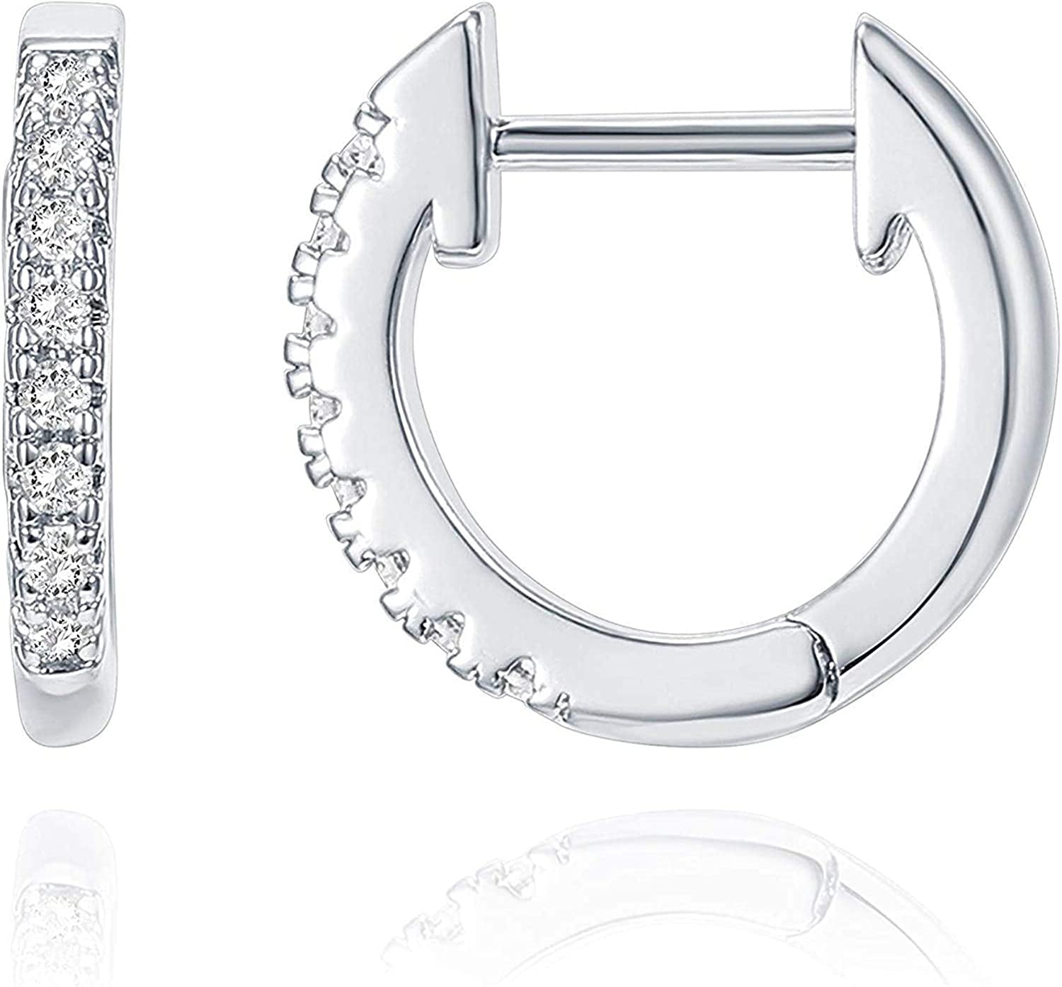 PAVOI 14K Gold Plated Cubic Zirconia Cuff Earrings Huggie Stud Apparel & Accessories > Jewelry > Earrings PAVOI White Gold Gold Plated