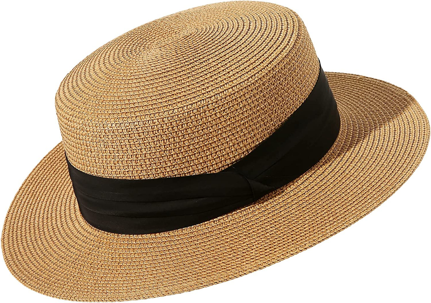 Lanzom Sun Hats for Women Wide Brim Straw Boater Hat Foldable Packable Beach Hat for Summer Apparel & Accessories > Clothing Accessories > Hats Lanzom Khaki Medium