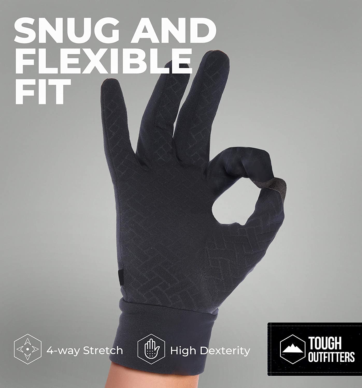 Running Gloves with Touch Screen - Winter Glove Liners for Texting, Cycling - Thin & Lightweight Cold Weather Thermal Gloves Apparel & Accessories > Clothing Accessories > Gloves & Mittens Tough Outdoors