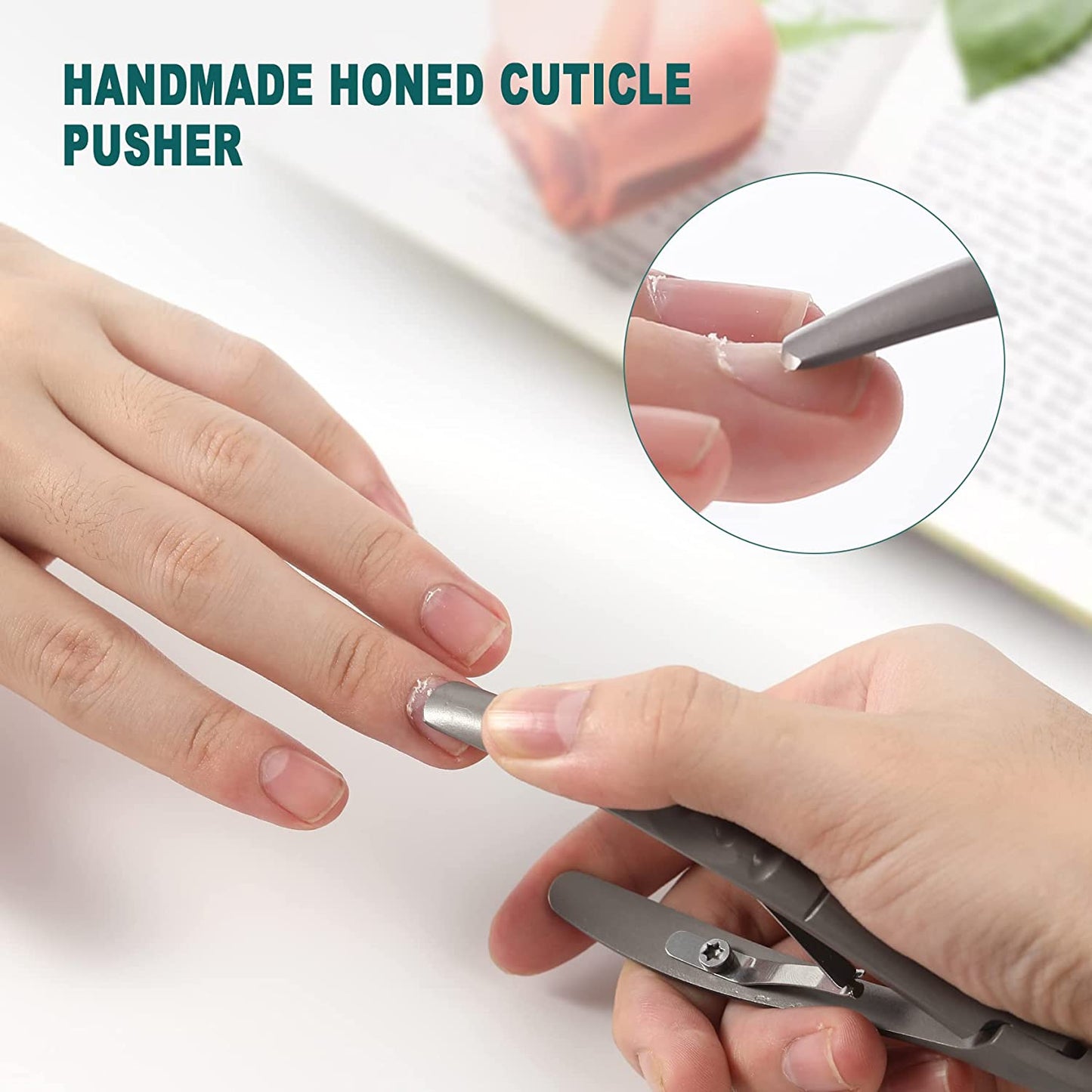 BEZOX Cuticle Clipper with Pushers – 2 in 1 Heavy Duty Stainless Steel Cuticle Tools - Nail Nippers and Cutical Pusher with Anti-Slip Handle and Sharp Blade – 6Mm Jaw Health & Beauty > Personal Care > Cosmetics > Cosmetic Tools > Nail Tools BEZOX
