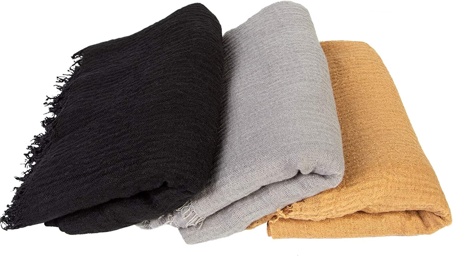 Chalier Hijab Scarfs Shawl Set for Women, Fashion Soft Scarves Lightweight Head Scarf for All Season(Black) Apparel & Accessories > Clothing Accessories > Scarves & Shawls Chalier